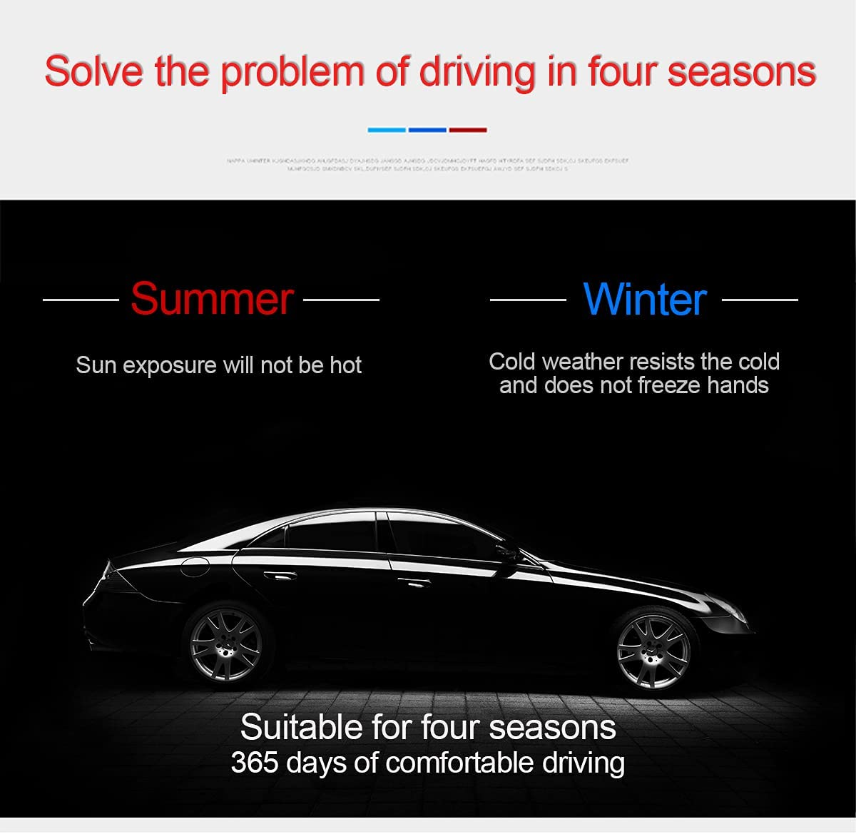 Loyaforba Car Steering Wheel Cover, Breathable Striped Mesh Auto Steering Wheel Protector, Universal Elastic Anti-Slip 15 Inch for Men Women, Car Interior Accessories Fit for Most Vehicles (Black) image number 6