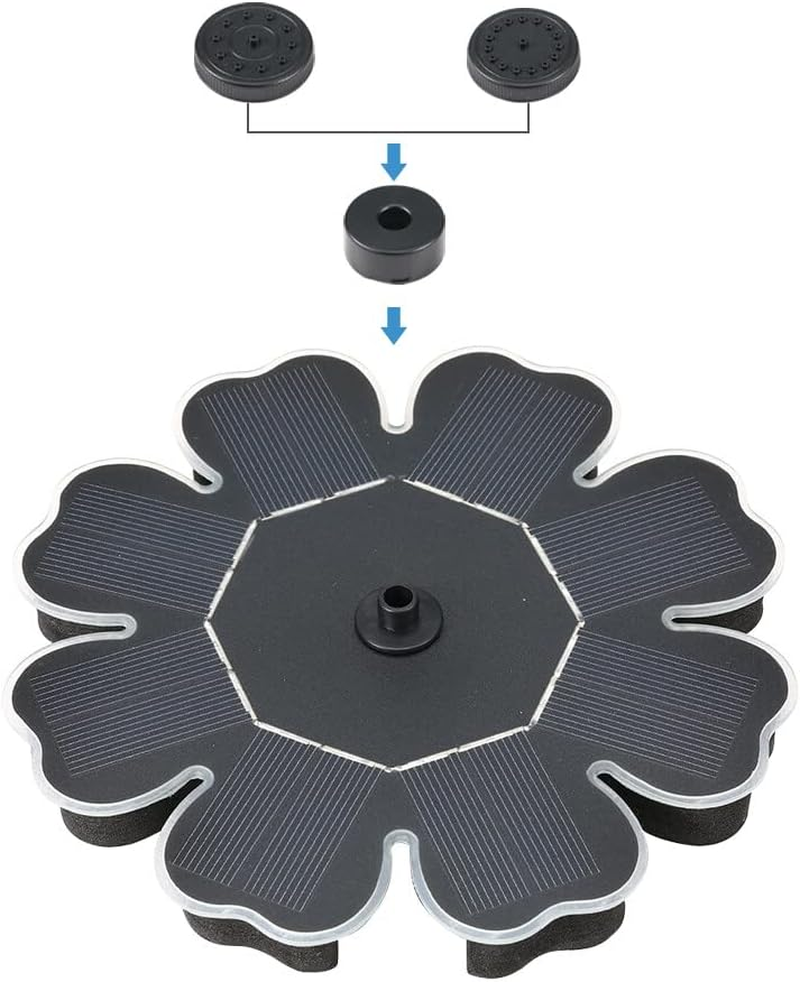 Solar Power Pump Rose Bird Bath Fountain Pump 2W Standing Floating Brushless Watering Submersible Pump for Outdoor Birdbath Garden Pond Pool image number 4