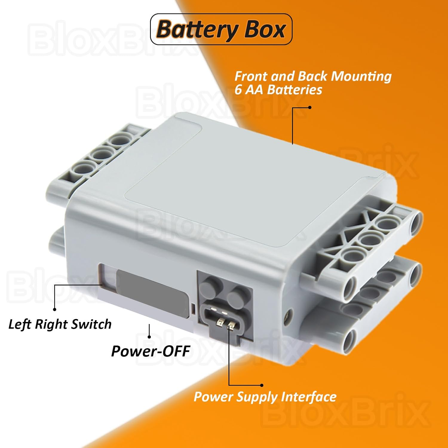 Bloxbrix 45 Pcs Power-Function Set Servo & Train-Motor Battery Technic-Parts Receiver Train Adjustable Speed ​​Motor, Motor Power Change Parts Applicable to Main Brands image number 6