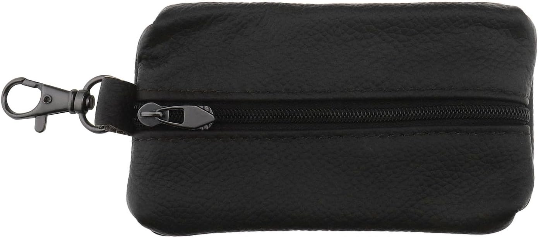 SING F LTD Car Leather Key Zipper Card Bag Car Keycase Heavy Duty Leather Key Wallet Key Pocket Accessories for Men Women 12X7Cm Black image number 1