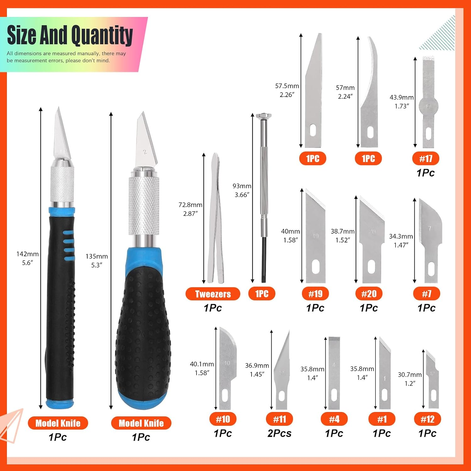 Tanstic 18Pcs Precision Craft Hobby Knife Set, Hobby Knife Blades with Craft Knife Handles for Scrapbooking, Modeling, Art Work, Wood & Leather Working image number 5