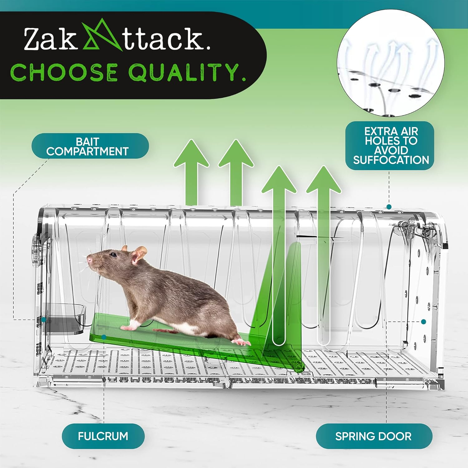 The Original, Humane Mouse Trap, Mouse Traps Indoor for Home, Safe for Kids and Pets, Catch and Release, Reusable, for Small Mice and Rodents, Mouse Trap, 2 Pack