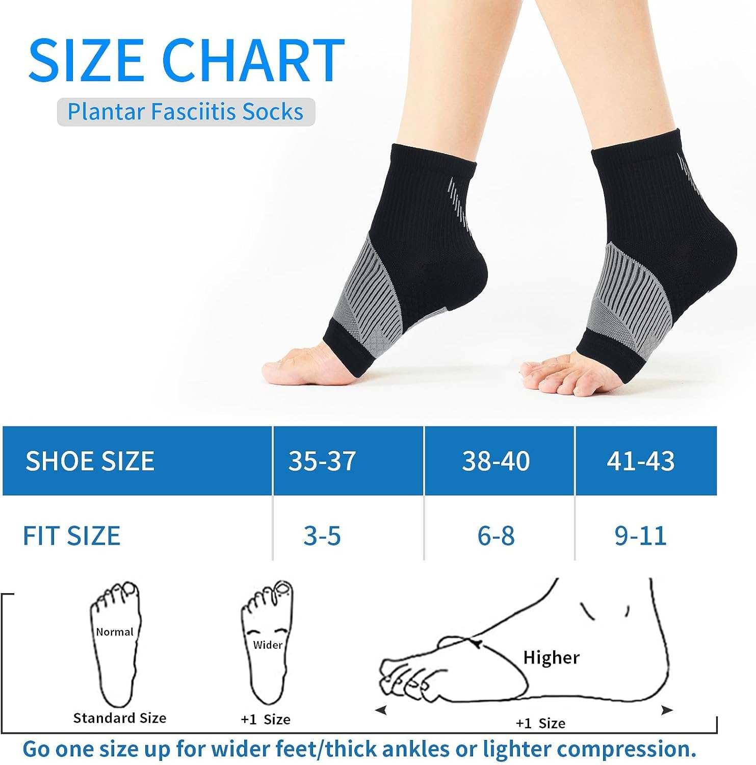 2 Pair Plantar Fasciitis Socks with Arch Support, Foot Care Ankle Brace Compression Sleeve, Eases Swelling & Heel Spurs, Ankle Brace Support, Increases Circulation image number 1