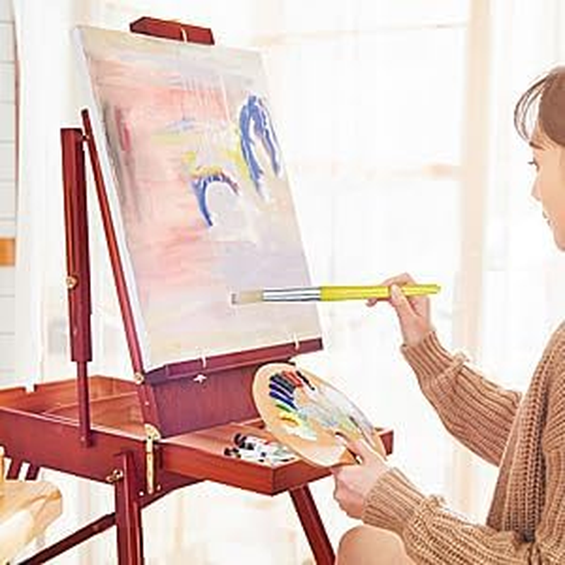 JCF Kids Paint Brushes,4 PCS Painting Brushes Set Flat Tip with Plastic Handle and Hog Bristles Painting Brushes,Multi Color Paint Brushes for Kids Beginners Art Supplies image number 2