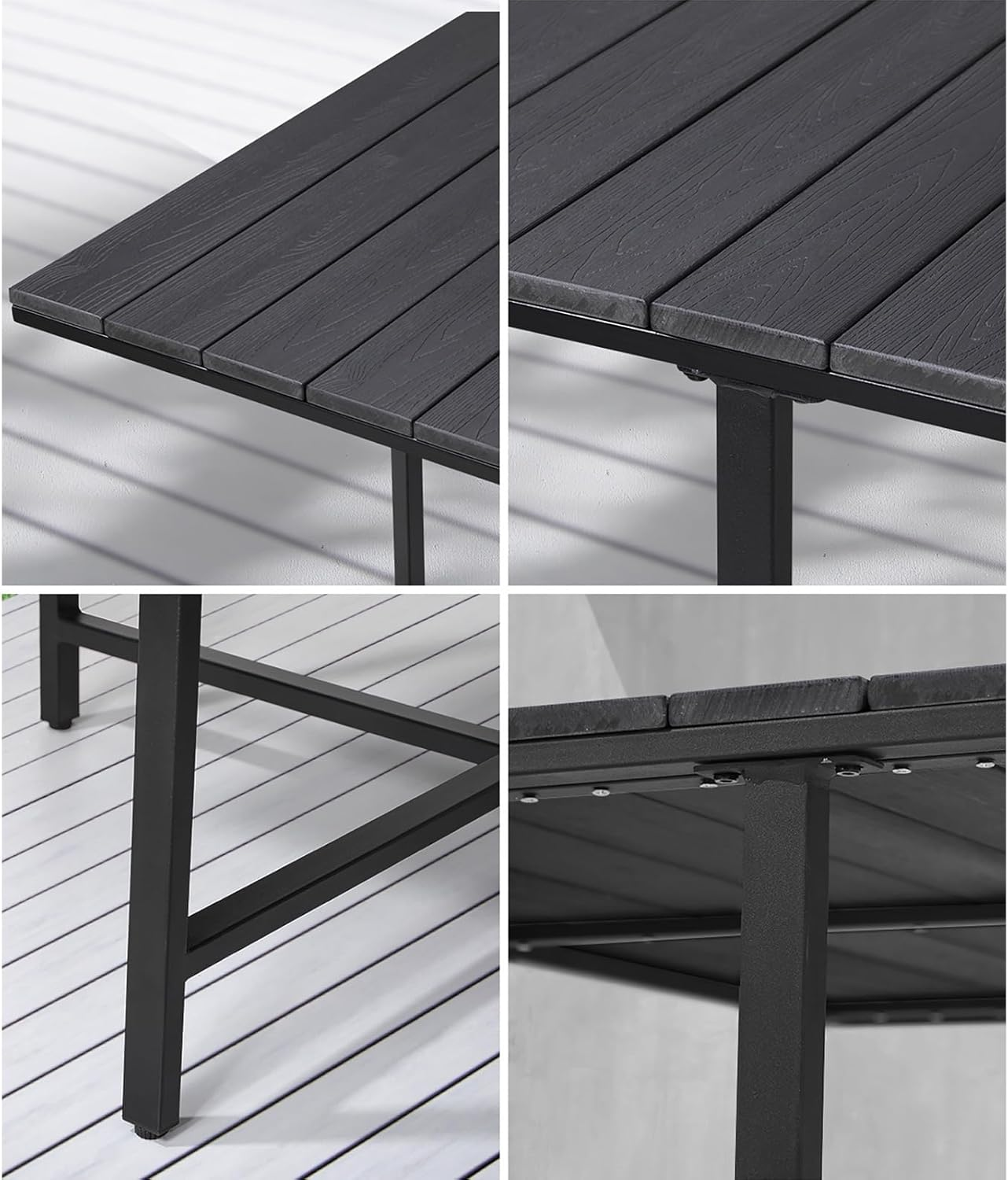 Livsip Outdoor Table Outdoor Furniture Garden Patio Table Black image number 5