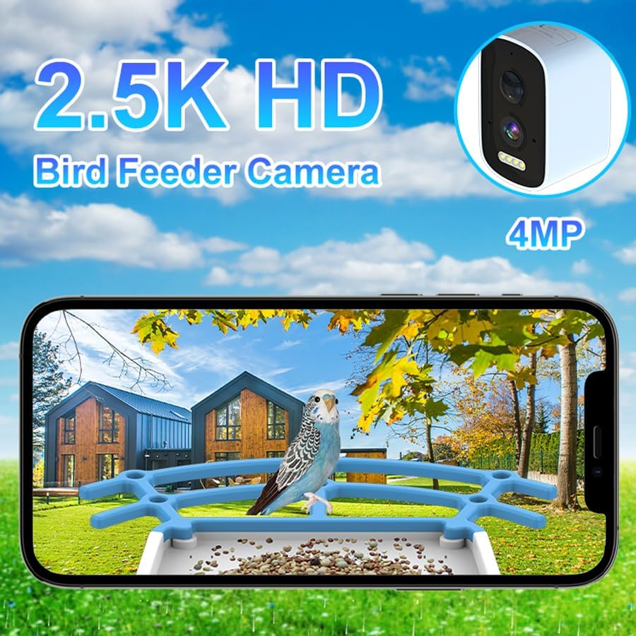 Smart Bird Feeder with 4MP High-Definition Camera Night Vision IP65 Waterproof Wifi Automatic Bird Feeder with Solar Powered Outdoor Bird Feeder image number 5