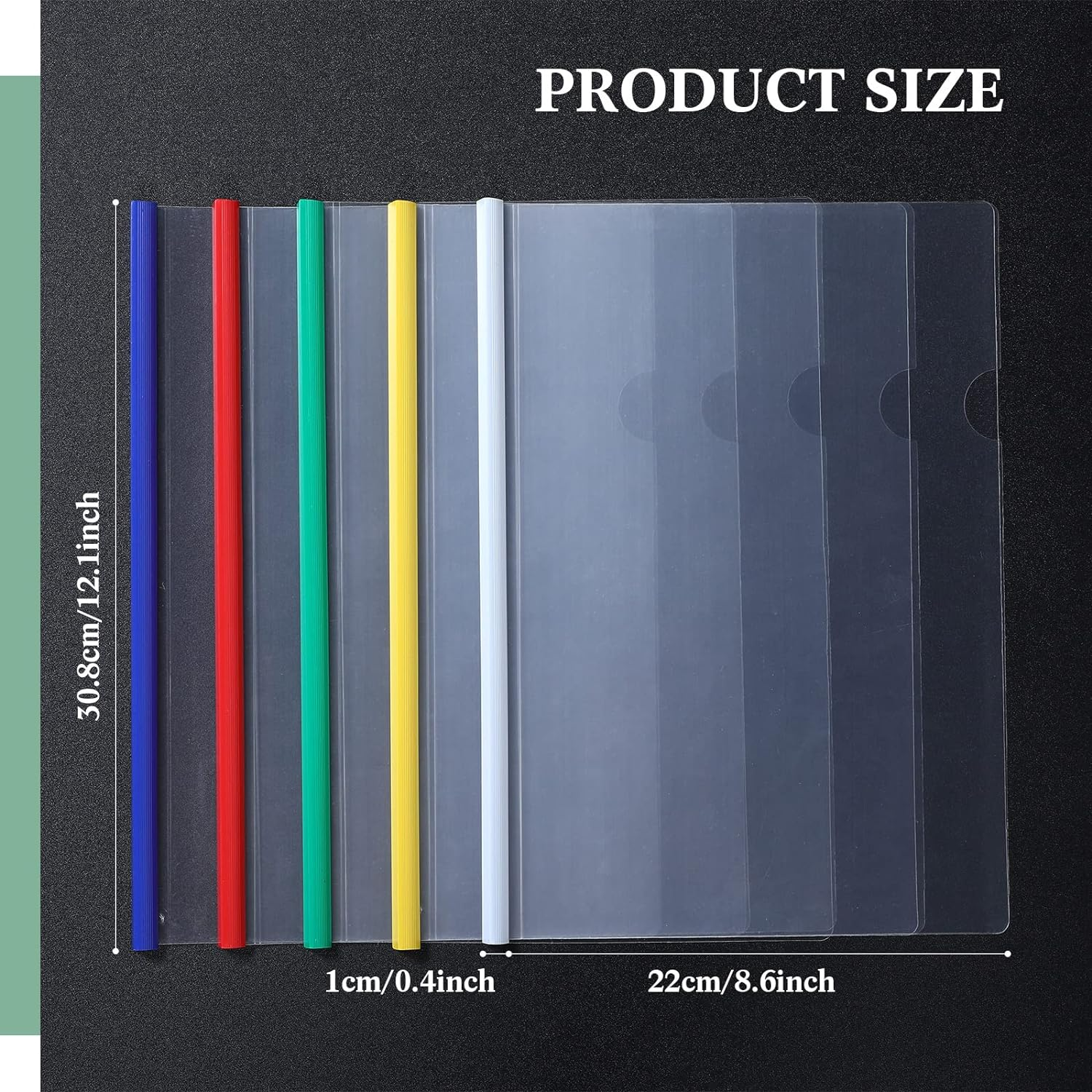 100 Pcs Clear Report Covers with Sliding Bar Clear Presentation Binder Transparent Resume Folder with 5 Colors Slider Bars Plastic Report Folder for File Report Paper Book Resume Letter School Office image number 4