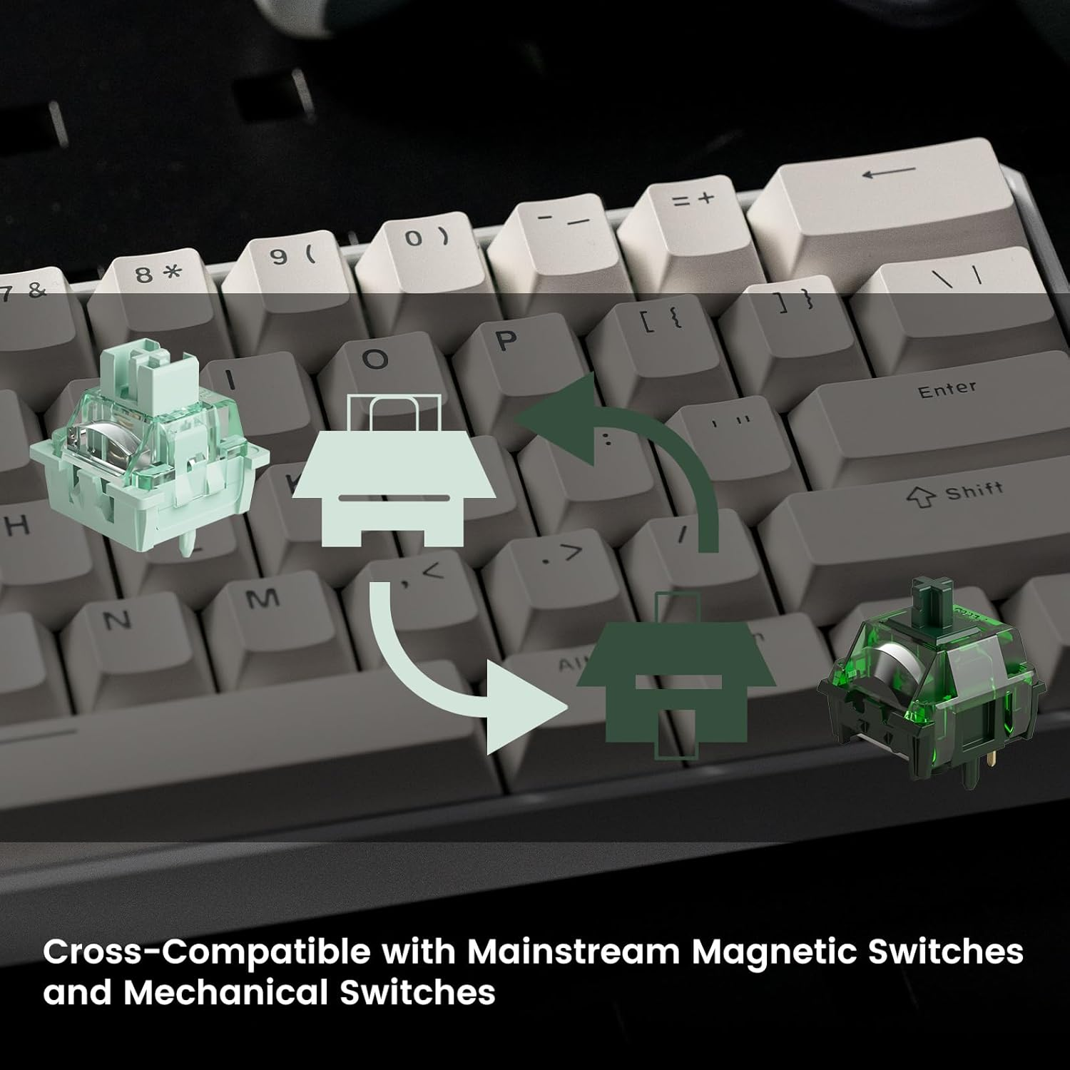 MONSGEEK FUN60 Ultra Rapid Trigger Gaming Keyboard 8K Magnetic Switch TMR Aluminum Wired Keyboard 60% White Shine-Through Magmech, Glare Magnetic Switch image number 3