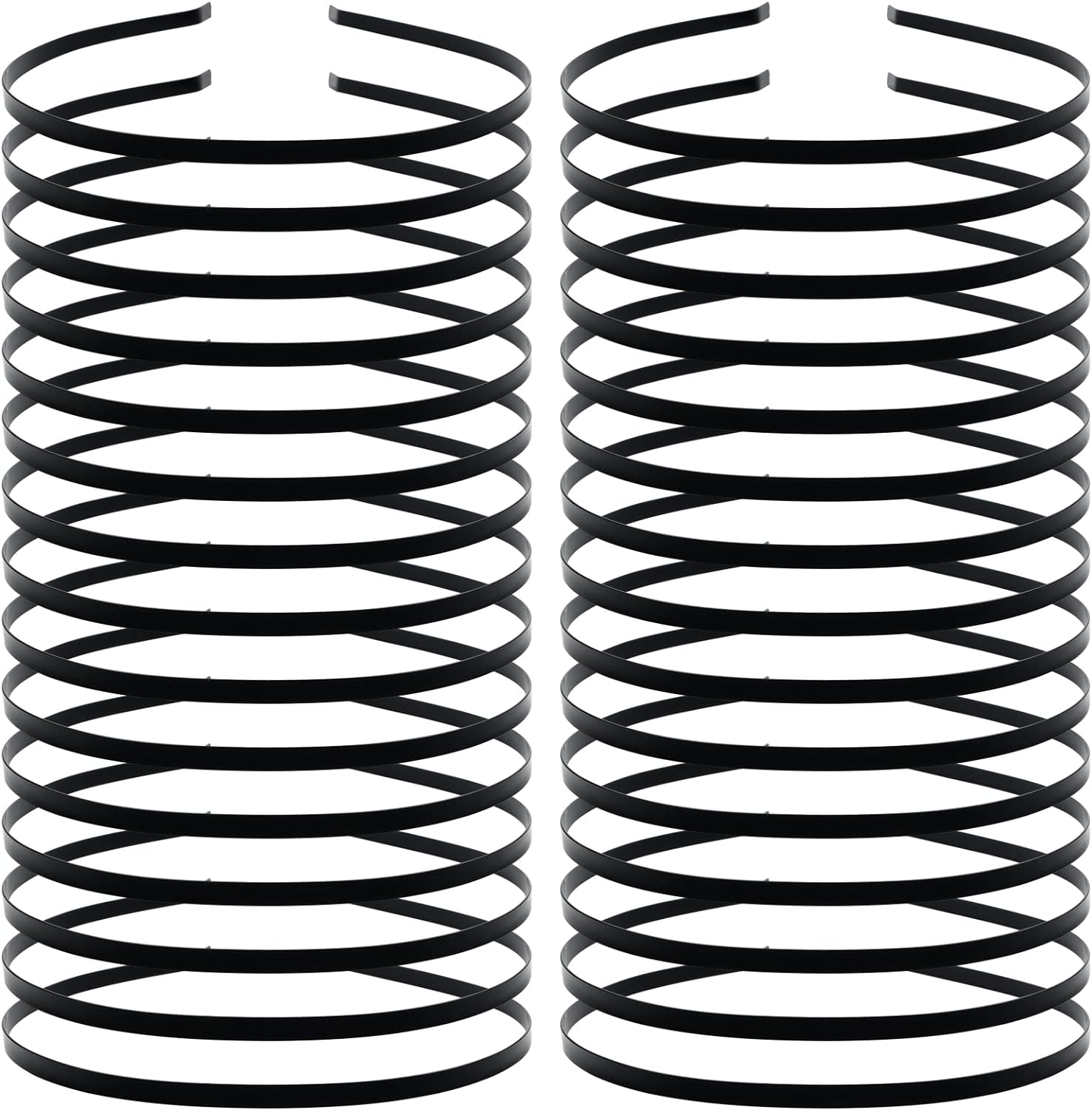 Cinaci 30 Pack 5MM /0.2 Inch Wide Thin Blank Plain Smooth Metal Base DIY Headbands Hair Bands for Women Men Girls Hair Accessories Craft Silver Gold Black (Black)