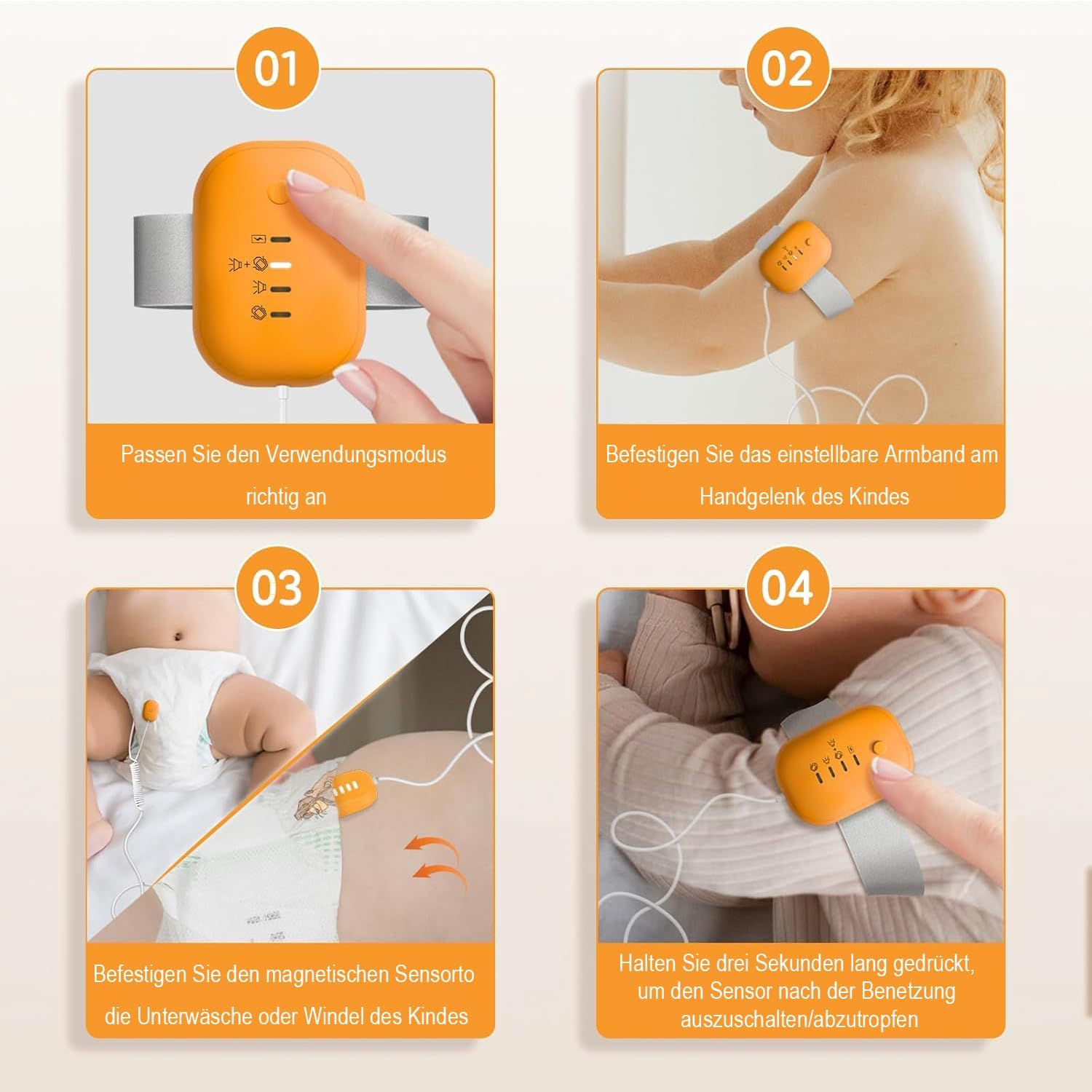 Bed Wetting Alarm for Boys and Girls, USB Rechargeable Wireless Urinal Alarm, Potty Alarm with Sounds and Vibration, Bedwetting Sensor for Kids image number 5