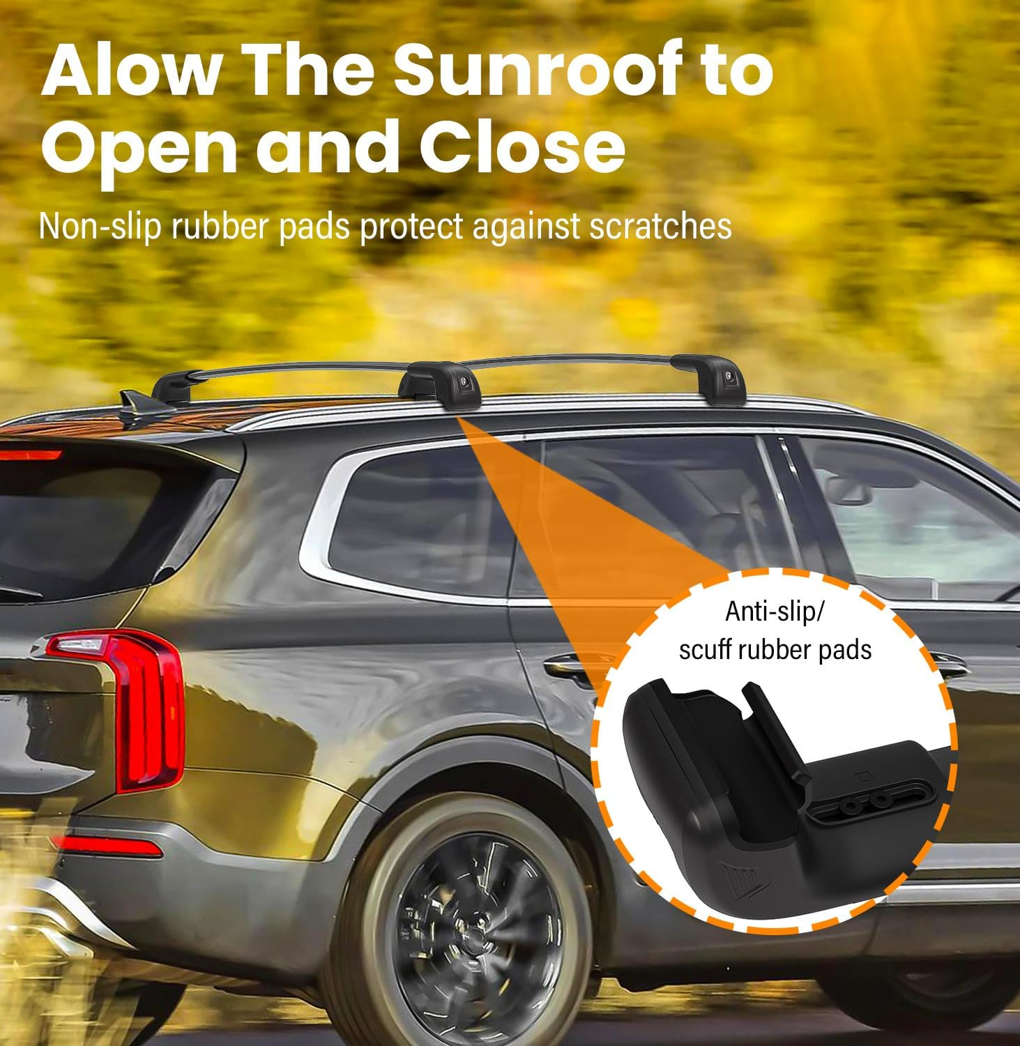 300LBS Roof Rack Cross Bars Compatible with 2019-2025 Kia Telluride S SX SX-P EX with Lock, Aluminum Crossbars for Rooftop Cargo Carrier Luggage Kayak Bike Snowboard(Except X-Line and X-Pro)