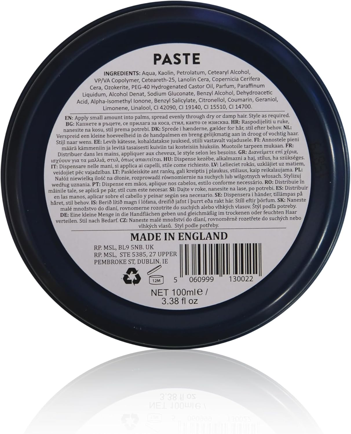 Dapper Dan Signature Style Paste, High Hold Low Shine Hair Paste for Men, for Short to Medium Length Hair, Reworkable Paste, Signature Cologne Fragrance, 100Ml