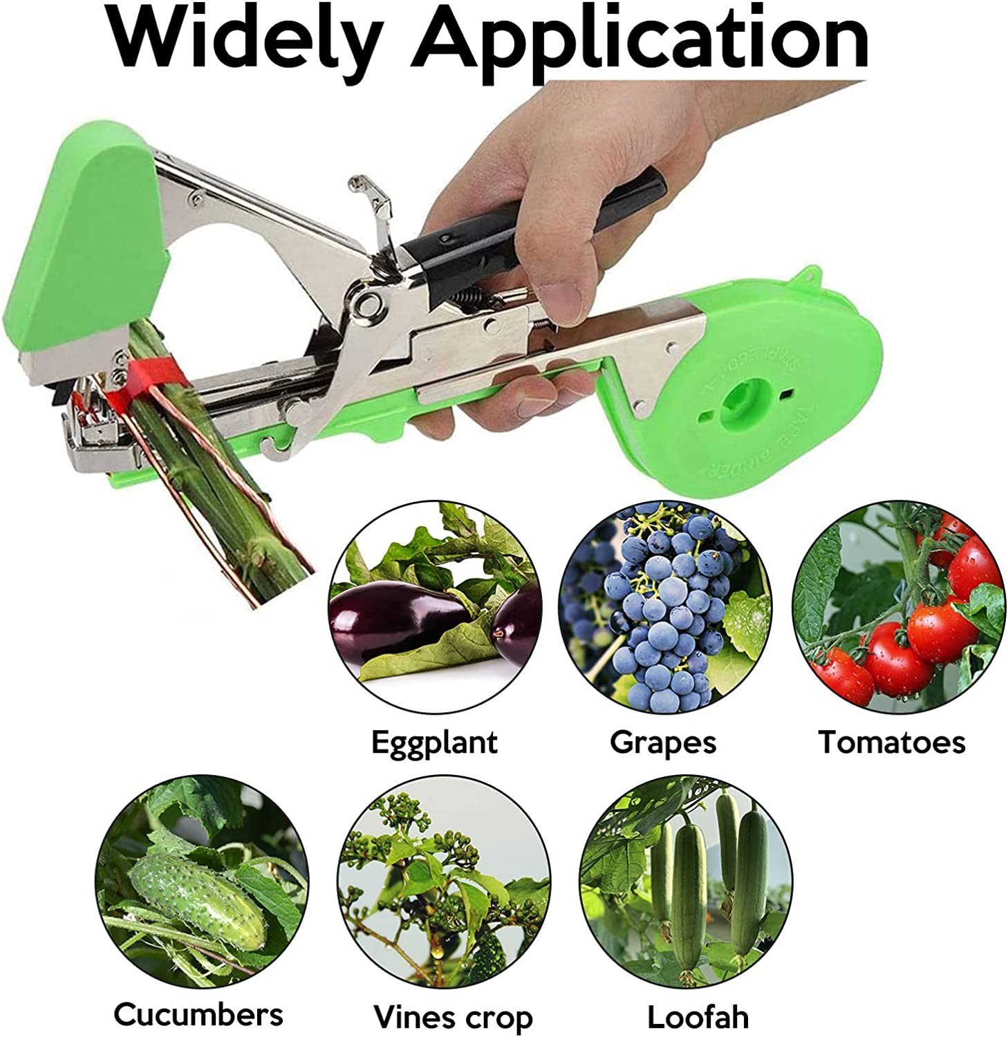 Plant Tying Machine Valuehall Plant Vegetable Hand Tying Binding Machine Tape Tool Convenient Agriculture Plant Tying Machine Tapener Tool with 10 Rolls of Tape for Plants V7G09 image number 3