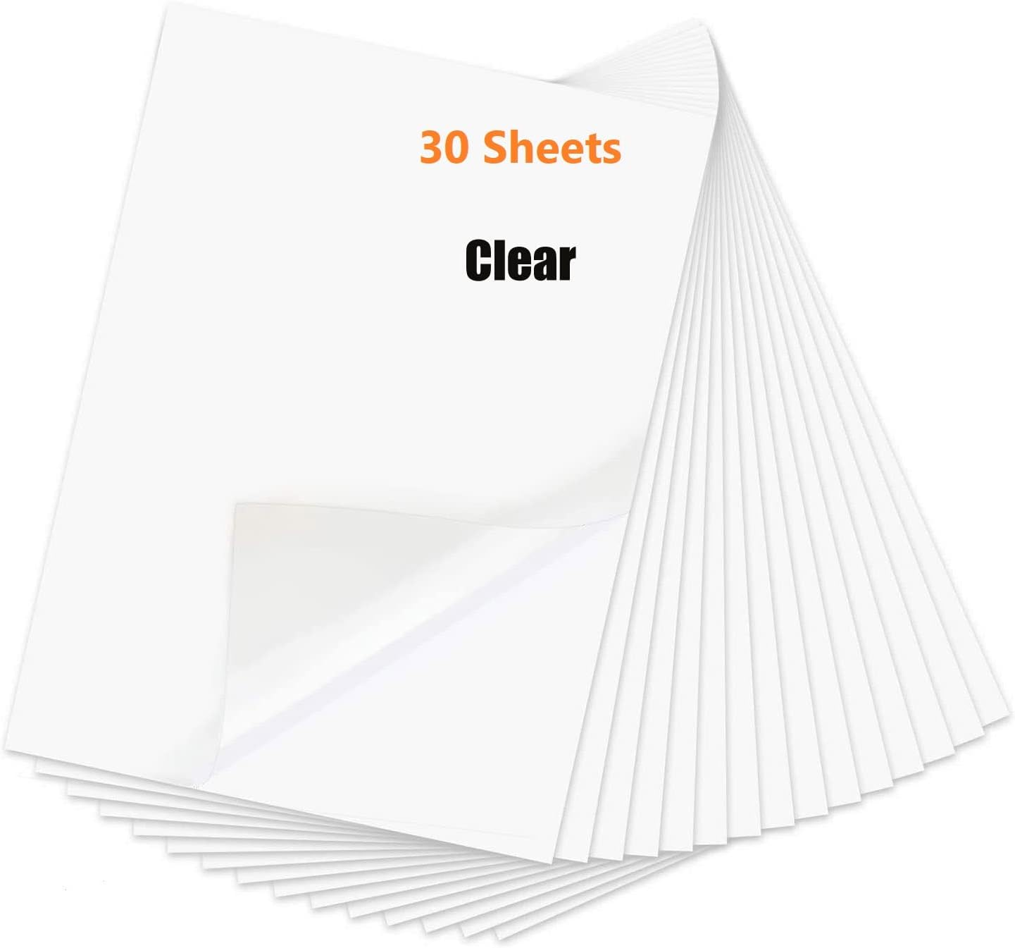 Printable Transparent Sticker Paper - 8.5" X 11" Blank Custom Label Sticker Sheets - 30 Clear Sheets - for Inkjet Printers image number 3