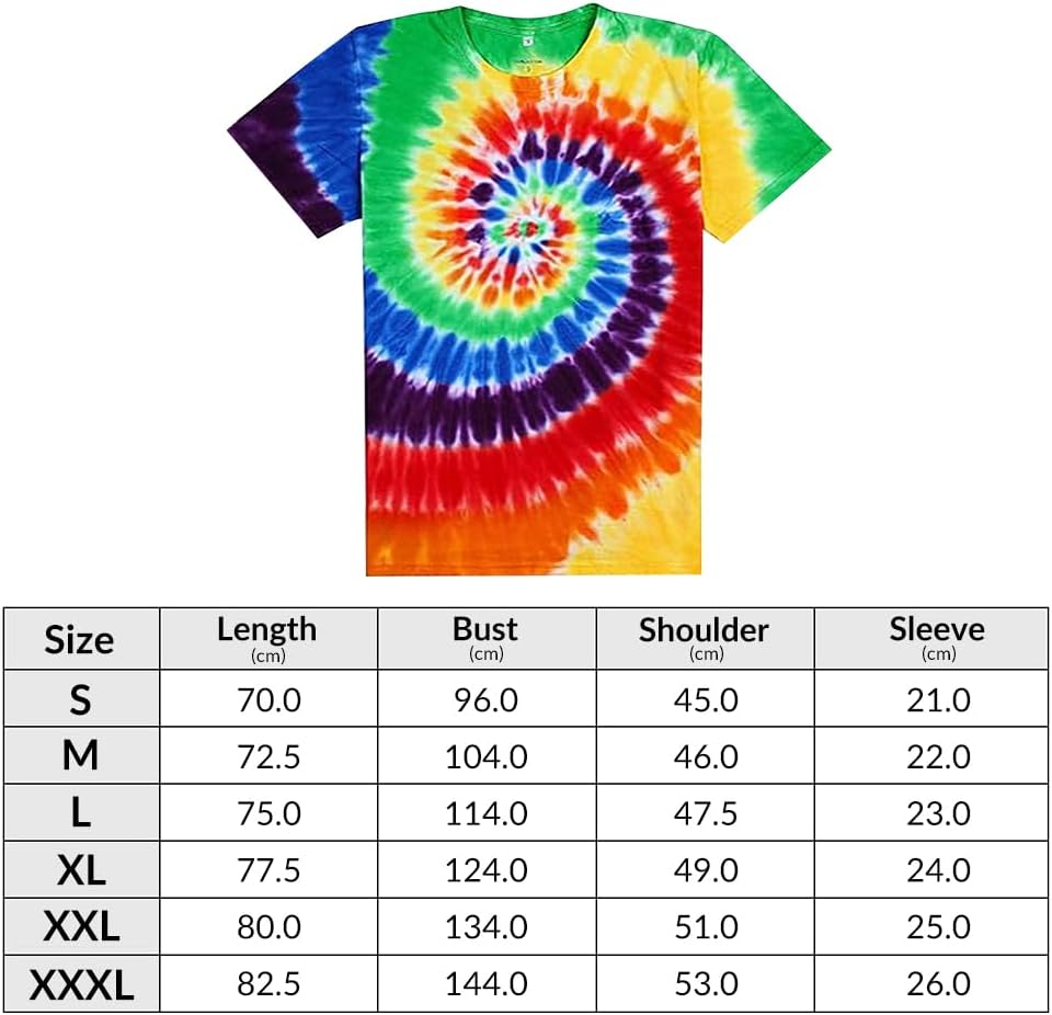 AUTOWT 4Pcs Hippie Costume for Men Women, 60S 70S Costume Accessories, Tie Dye Colorful T-Shirt Peace Sign Necklace Headband Sunglasses for Disco Outfit Cosplay Halloween Carnival Theme Party image number 1
