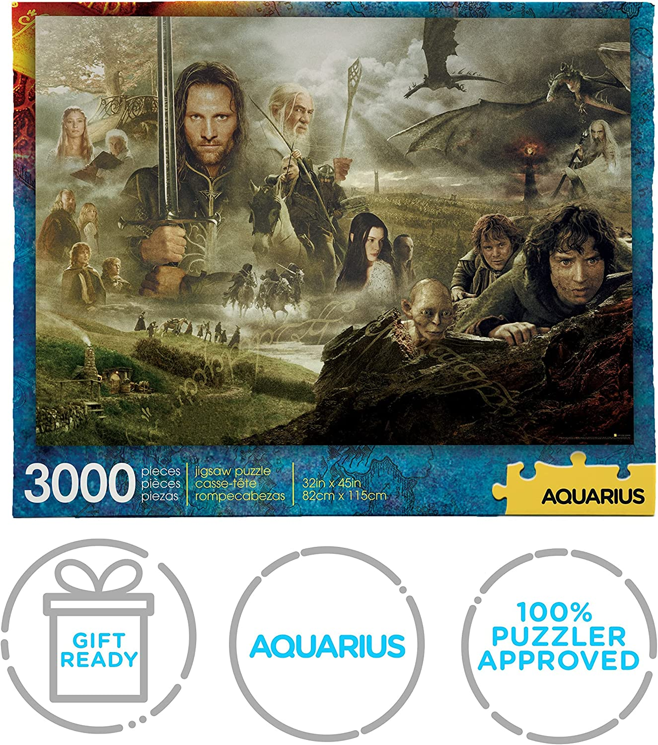 Aquarius Lord of the Rings Saga 3000 Piece Jigsaw Puzzle, Multicolor, 68520 image number 6
