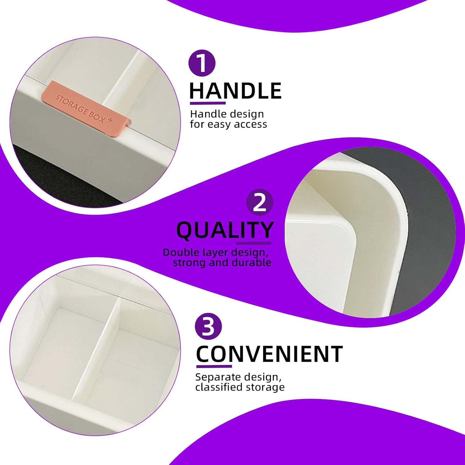 Swpeet 1 Pack White 2 Slot Plastic Cotton Swab Ball Holder, Cotton Pads Storage Canisters, Jar Plastic Container, Storage Container, Dispenser Box with Hinged Lid for Bathroom Home Storage Organizer