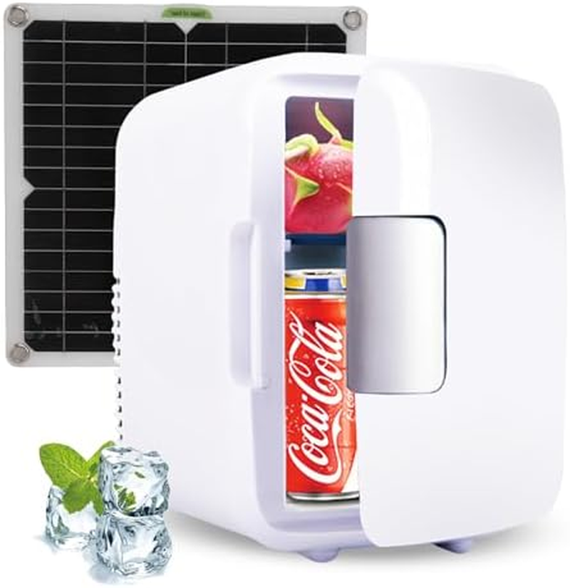 Bewinner 50W Mini Fridge, Solar Powered Cooler Portable, Camping Refrigerator, DC18V with Solar Panel, Warmer & Cooler Dual Use for Outdoor Activities image number 5