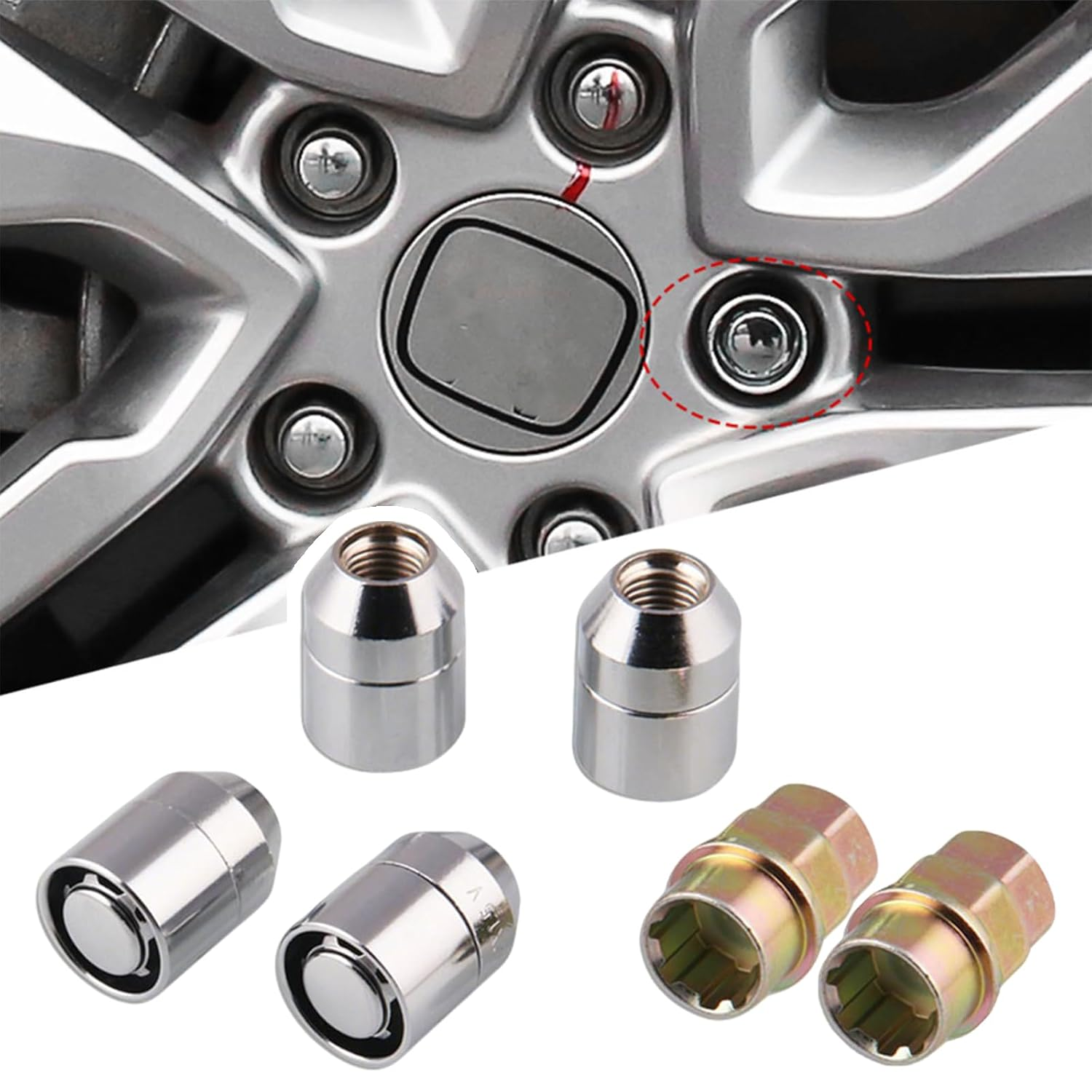 4Pcs M12X1.5 Wheel Nut Lug Alloy Steel anti Theft Security Lock Universal for Car image number 1