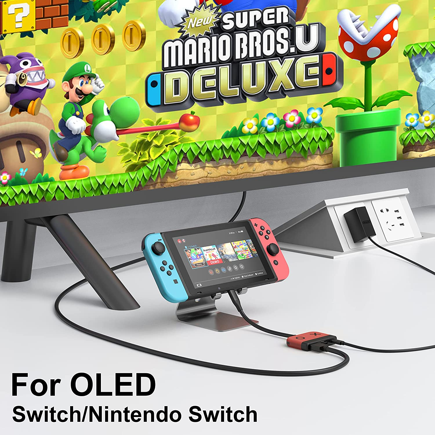 Switch Dock,Protable Nintendo Switch TV Dock,4K HDMI TV Adapter with USB3.0,65W PD Charging,Compatible with Nintendo Switch Steam Deck Macbook Pro/Air Samsung and More