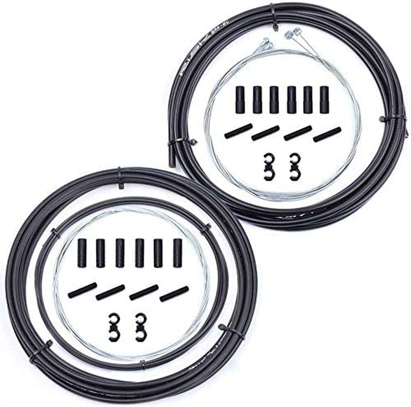 YAKAMOZ 2-In-1 Universal Bicycle Shift Derailleur Cable and Bike Brake Cable Housing Kit Cycling Cables Replacement Set for Repairing MTB Road Bike image number 6
