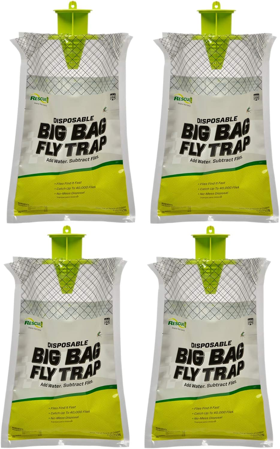 Rescue! Big Bag Fly Trap &ndash; Disposable, Outdoor Use - 4 Traps image number 2