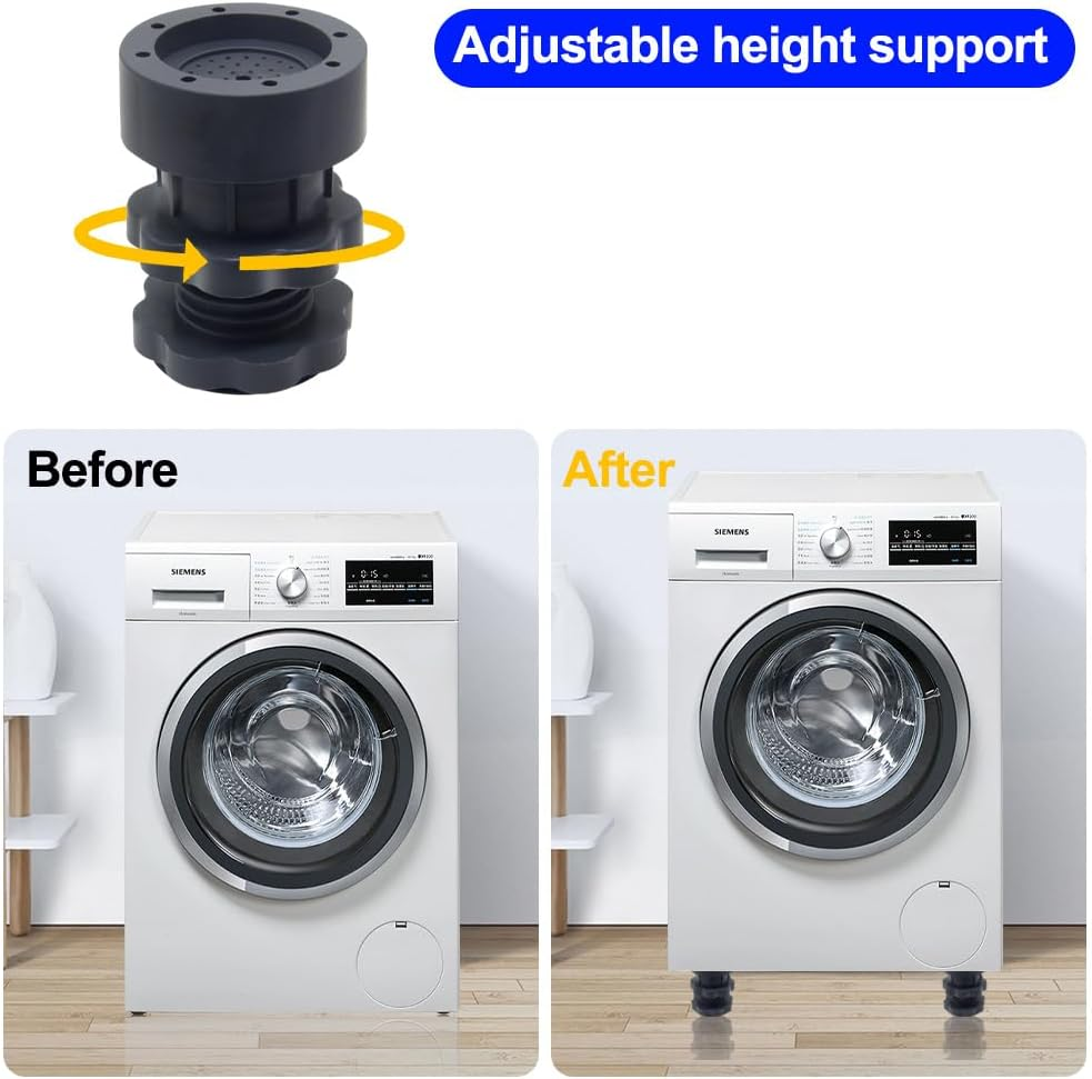 Leveling Feet for Appliance, Adjustment Leveling Legs for Washing Machine, Refrigerators, Dryer Machines and Furniture, 4 Sets image number 3