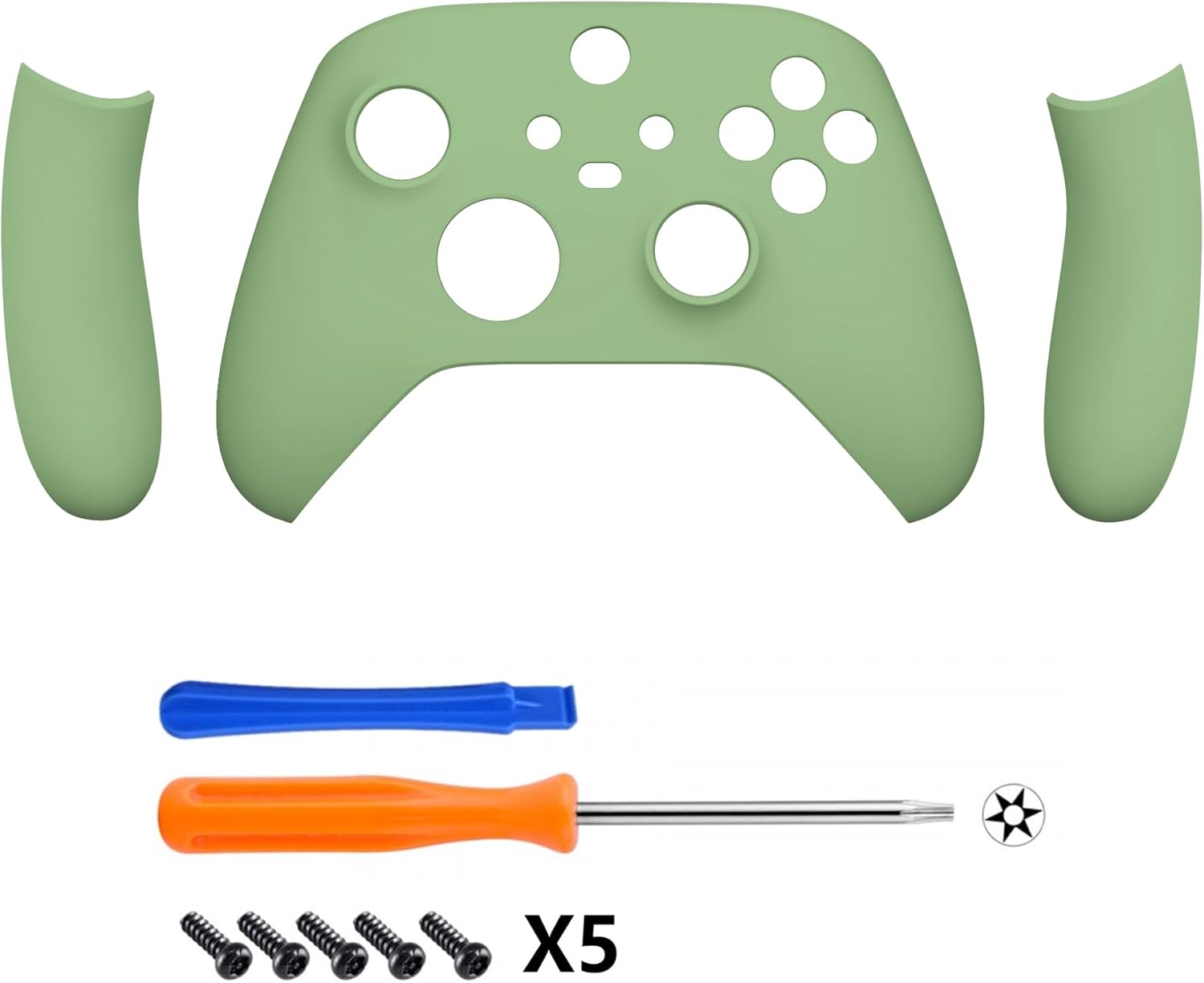 Extremerate Side Rails Grips Shell for Xbox Series X & S Controller, Matcha Green Custom Accessories Back Panels Cover Faceplate for Xbox Core Wireless Controller [Controller NOT Included] image number 2