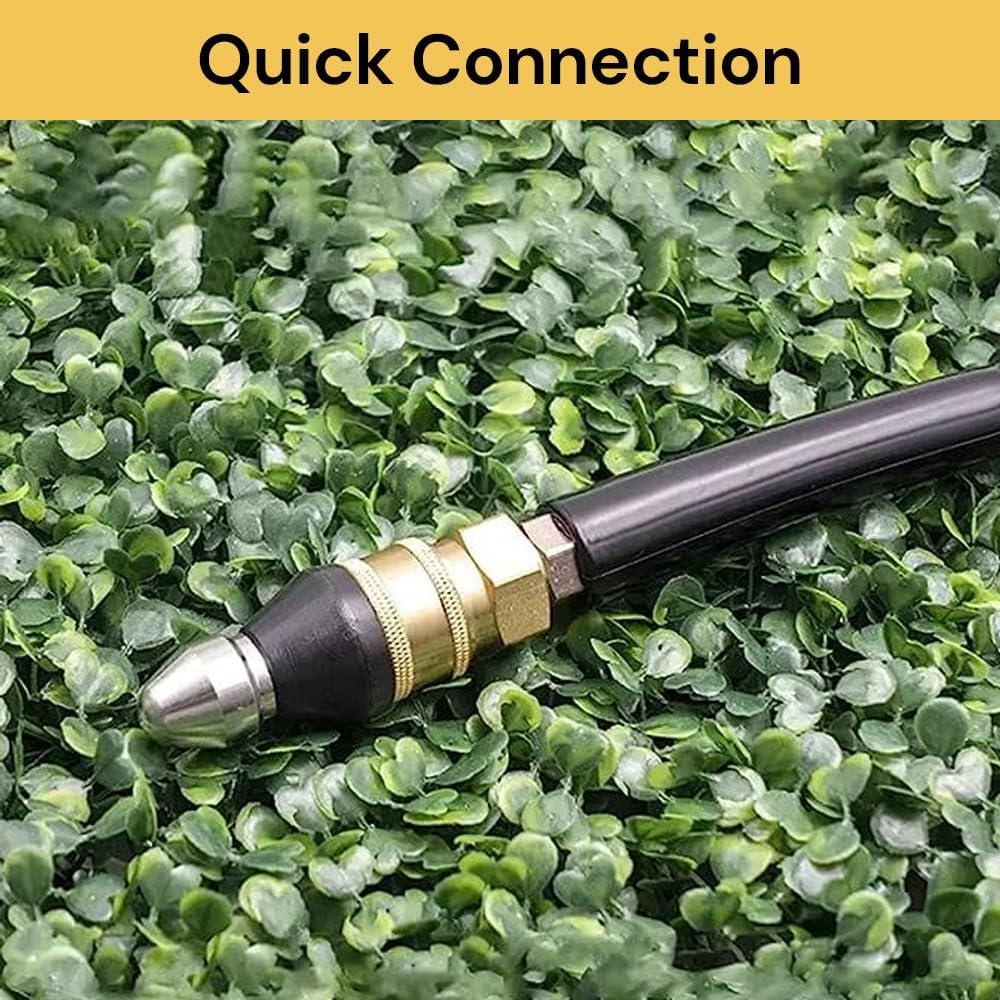 EZONEDEAL Pressure Washer Sewer Jetter Nozzle with Stainless Steel, Durable Design Sewer Jet Nozzle,Pressure Drain Jetter Hose Nozzle,1/4'' Quickly Connector, 5000 PSI Orifice 6.5 image number 2