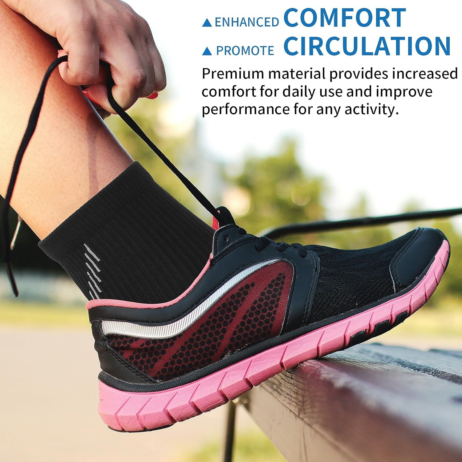 2 Pair Plantar Fasciitis Socks with Arch Support, Foot Care Ankle Brace Compression Sleeve, Eases Swelling & Heel Spurs, Ankle Brace Support, Increases Circulation image number 3