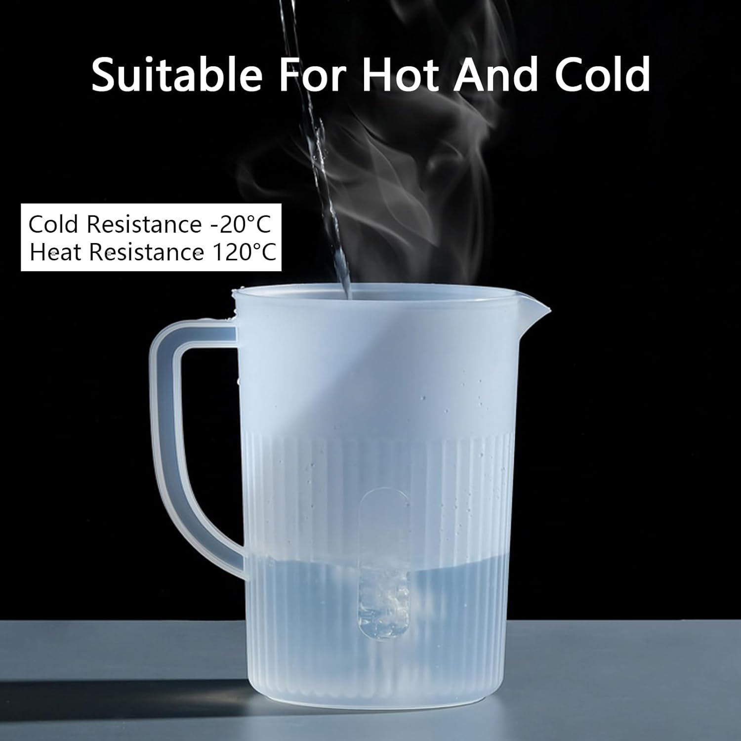 2.2 Liter Plastic Water Pitcher Large-Capacity Household Water Jug with Lid, Beverage Container for Hot Cold Juice Tea (Transparent Green) image number 3