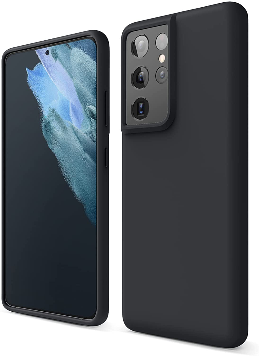 Elago Silicone Case Compatible with Galaxy S21 Ultra Case Cover - Premium Liquid Silicone, Raised Lip (Screen & Camera Protection), 3 Layer Structure, Full Body Protection (Jean Indigo)