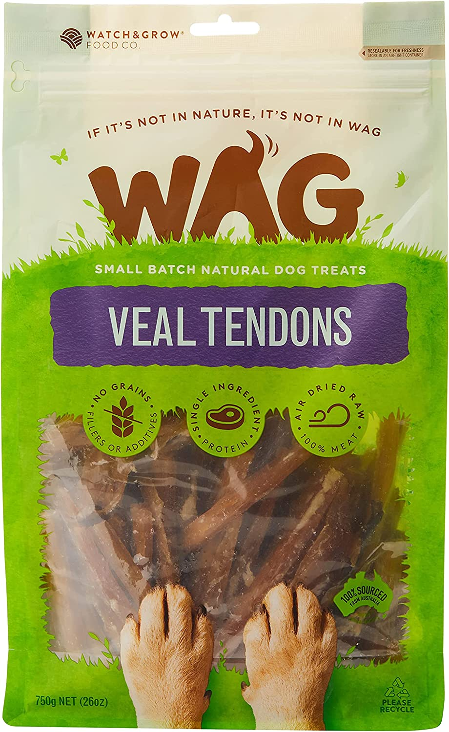 WAG Veal Tendons Dog Treat, 750G