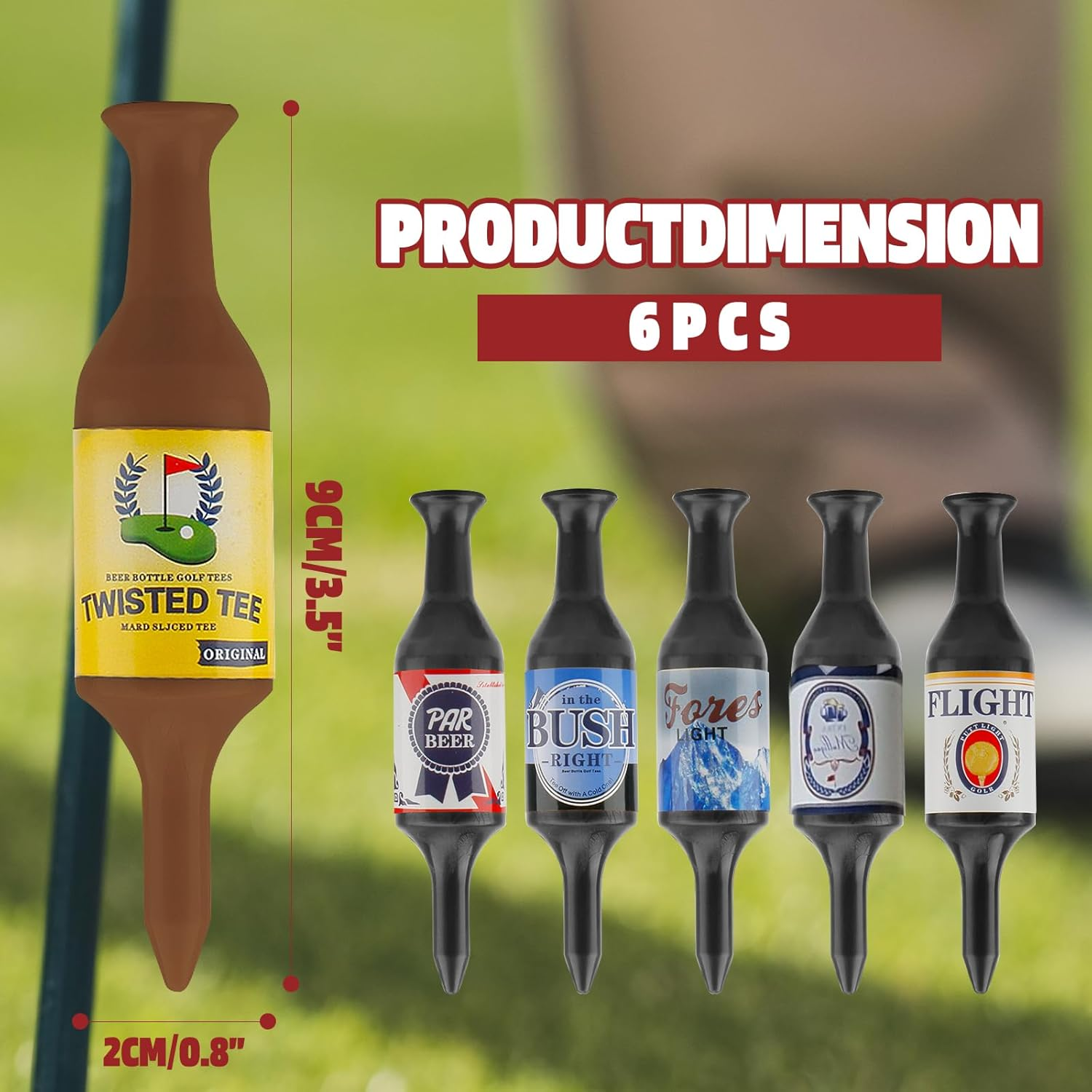 Powerful 12Pack Golf Tees,Funny Golf Tees 3.5Inch Beer Bottle Shaped Reusable Short Plastic Golf Accessories Ideal Joke Father'S Day Man and Woman Golfers Enthusiast