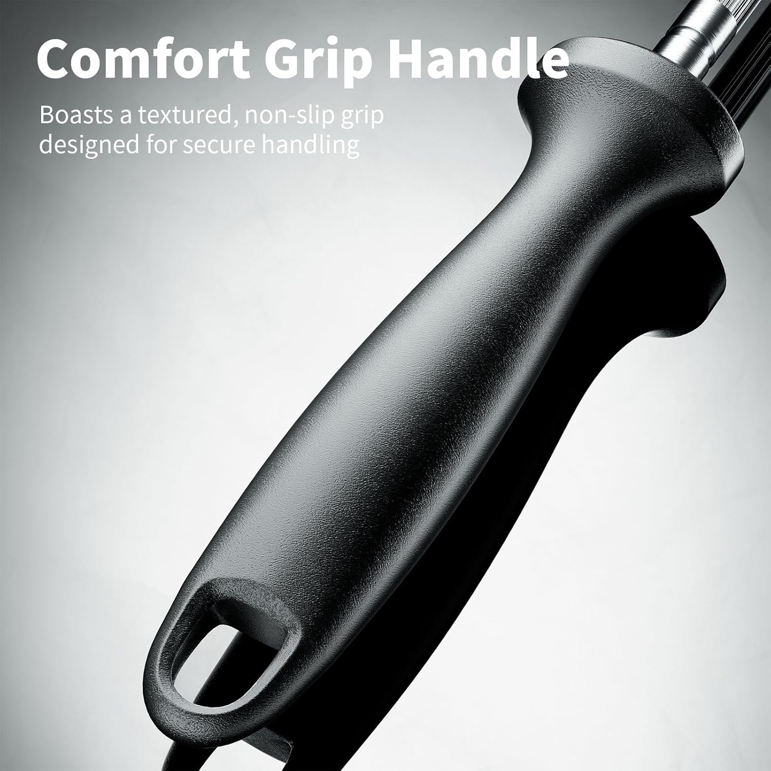 Knife Sharpener Rod, Fanerfun13 Inches Carbon Steel Professional Knife Sharpening Steel, Knife Sharpener with Hanging Holes image number 3