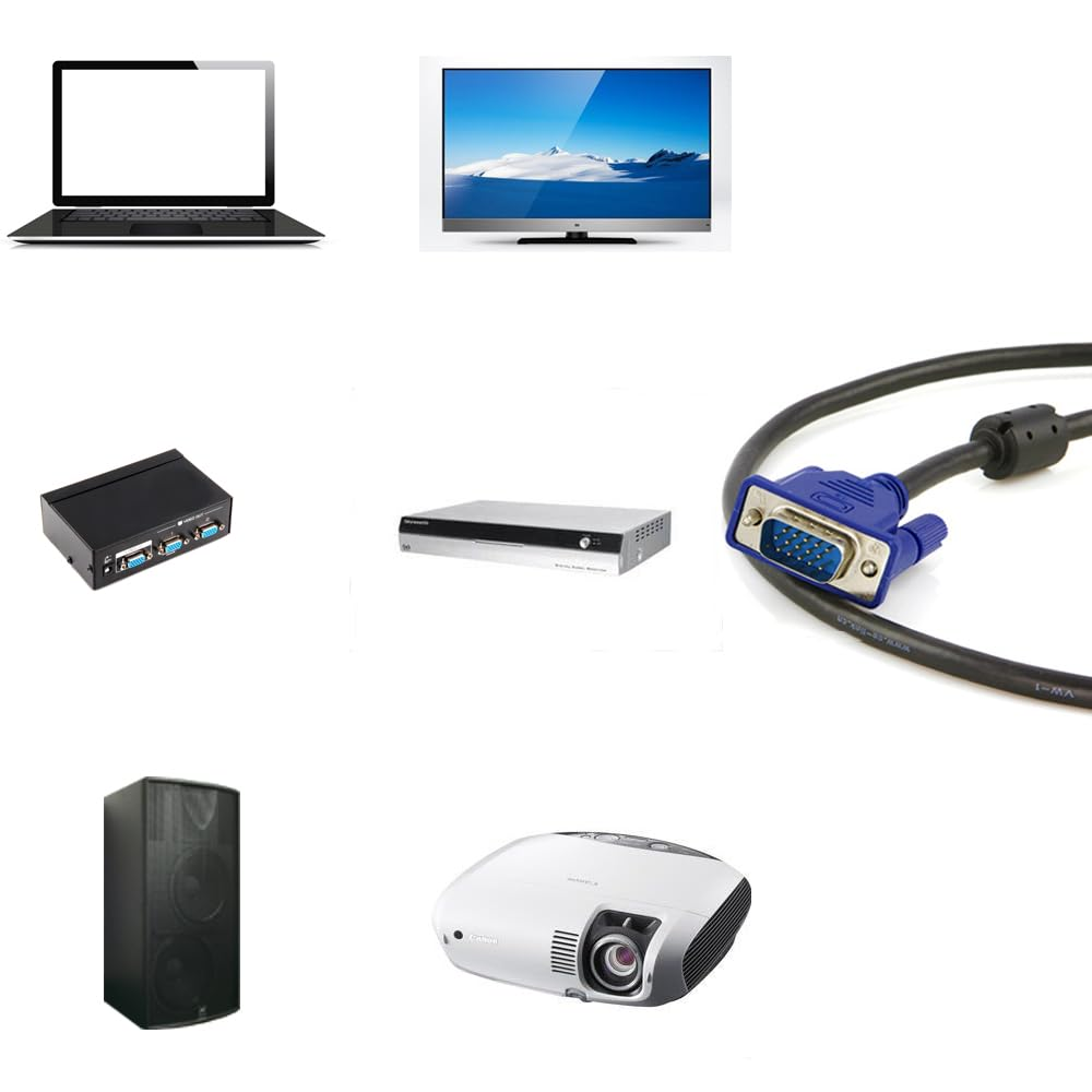 VGA-VGA Standard 15-Pin VGA Male to VGA Male Cable 4.8Ft(1.5Meters) image number 3