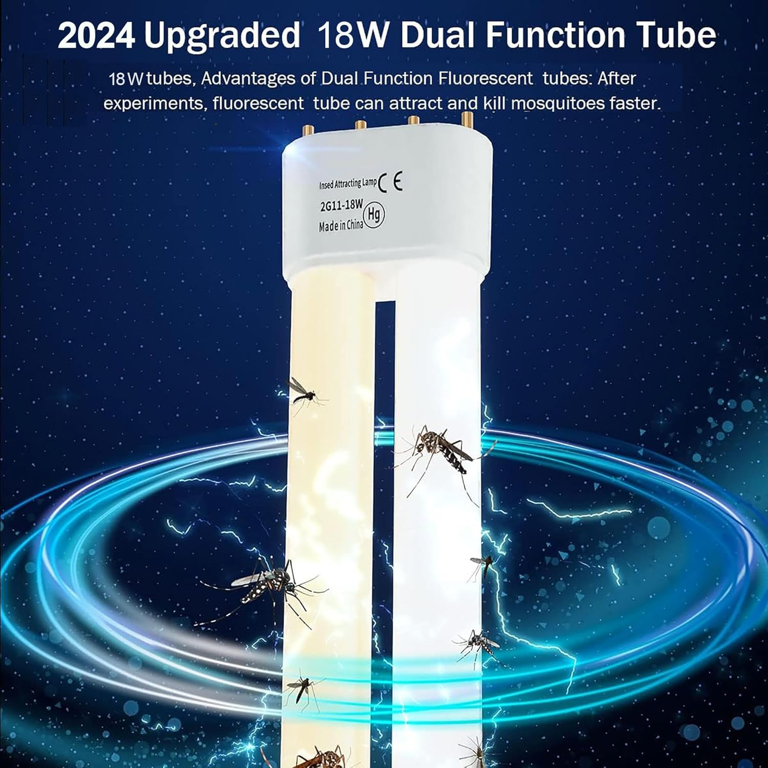 Bug Zapper Indoor Outdoor, 4300V 18W Electric Mosquito Killer, Mosquito Trap Fly Zapper Insect Killer with Light Sensor for Home, Garden, Backyard, Patio, Camping, 2300 Sq. Ft Coverage image number 4