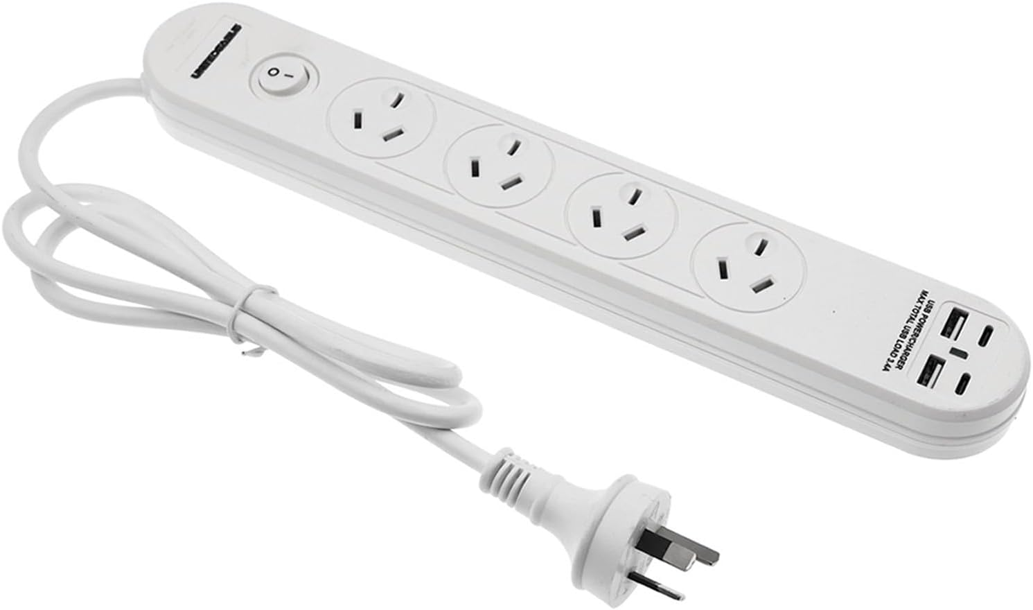 6 Outlets Power Board Overload Protection with 2Xusb-A 2Xusb-C,Power Board with Protected Indicator Light with 1 Meter Cable SAA Apporved Safety Wall Mounted 6 Outlets with 2Xusb-A/2Xusb-C Ports