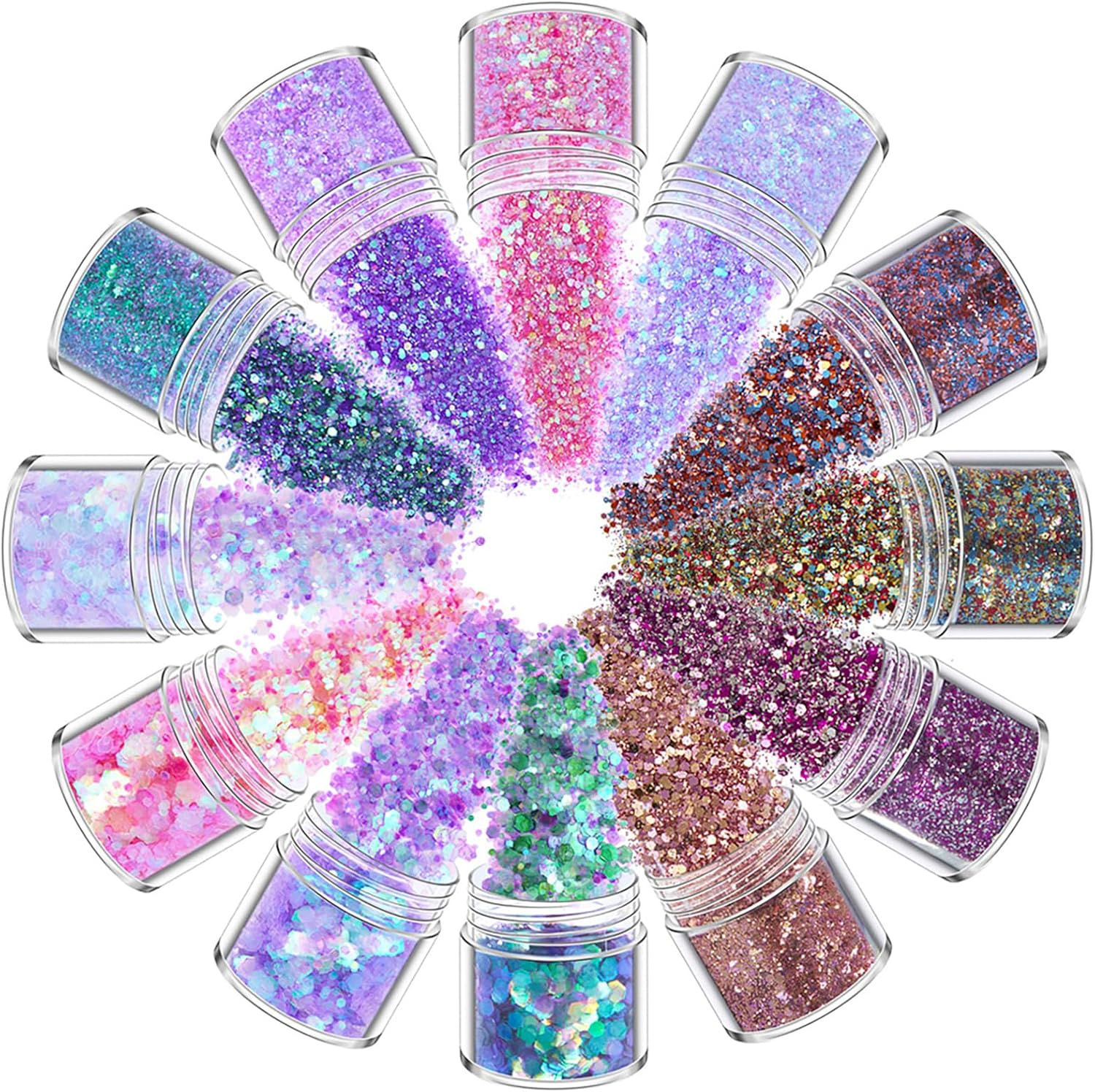 Roseflower Holographic Chunky Glitter, Mix Multi Flakes Dreams Iridescent Festival Cosmetic, Body Face Eye Hair Nail & Eyeshadow, Decoration Perfect Halloween, Resin, Slime, Tumbler, Craft, Makeup image number 3