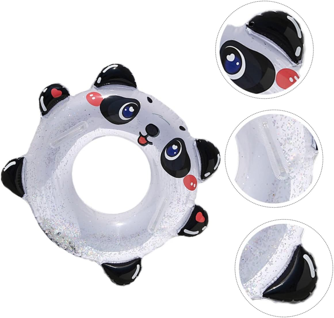 Panda Swimming Ring Water Floaties for Adults Adult Floaties Cartoon Swimming Ring Pool Ring Kids Pool Float Baby Floaties Inflatable Adult Pool PVC Swim Ring Inner Tube Child Cute image number 1