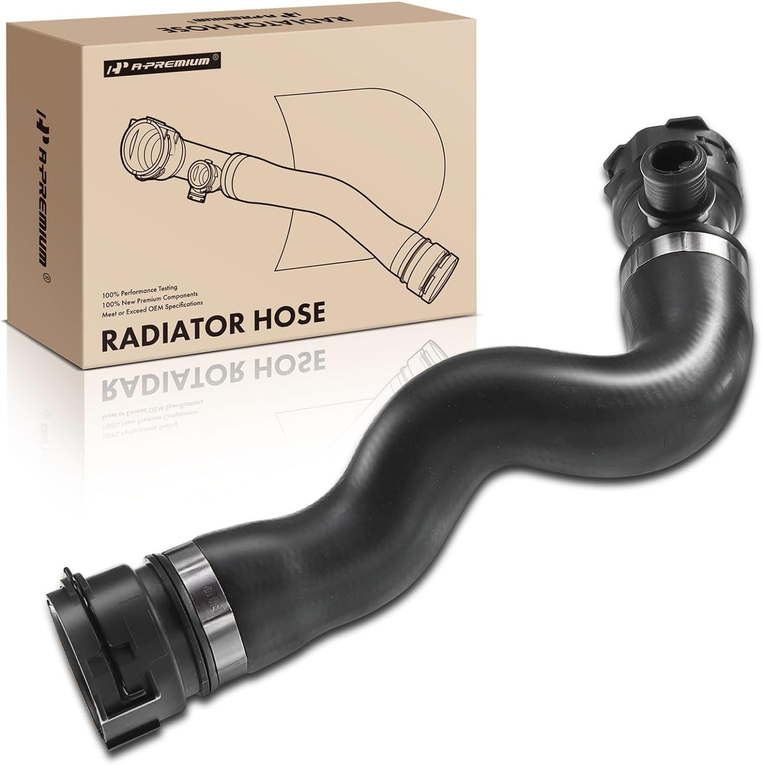 A-Premium Radiator Coolant Hose Front Compatible with BMW F10 528I 2009 2010 2011 2012 2013, 2.0L 3.0L 4.4L, Replace# 17127578399 image number 1