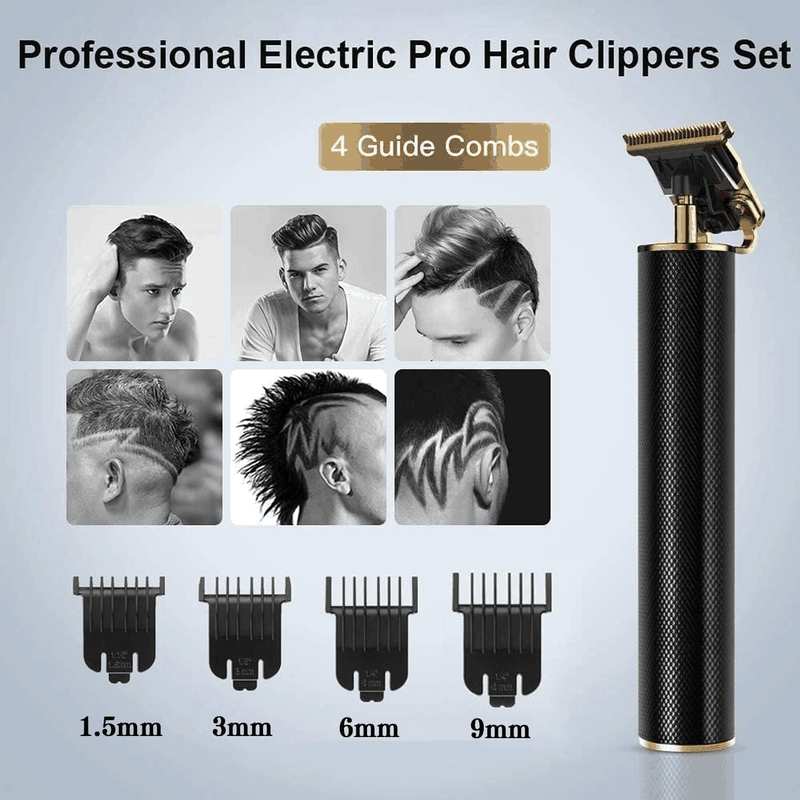 Hair Clippers for Men, 2024 Upgraded Zero Gapped Professional Hair Trimmer Cordless Rechargeable with Hair Cutting Kits, T Blade Beard Trimmer for Men (Black) image number 2
