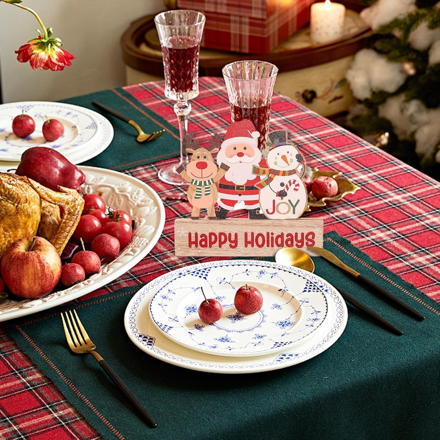 Christmas Table Top Wooden Sign,Scene Layout Ornaments | Indoor Christmas Decorations Christmas Wooden Tabletop Signs Christmas Tabletop Decoration for Tables image number 6