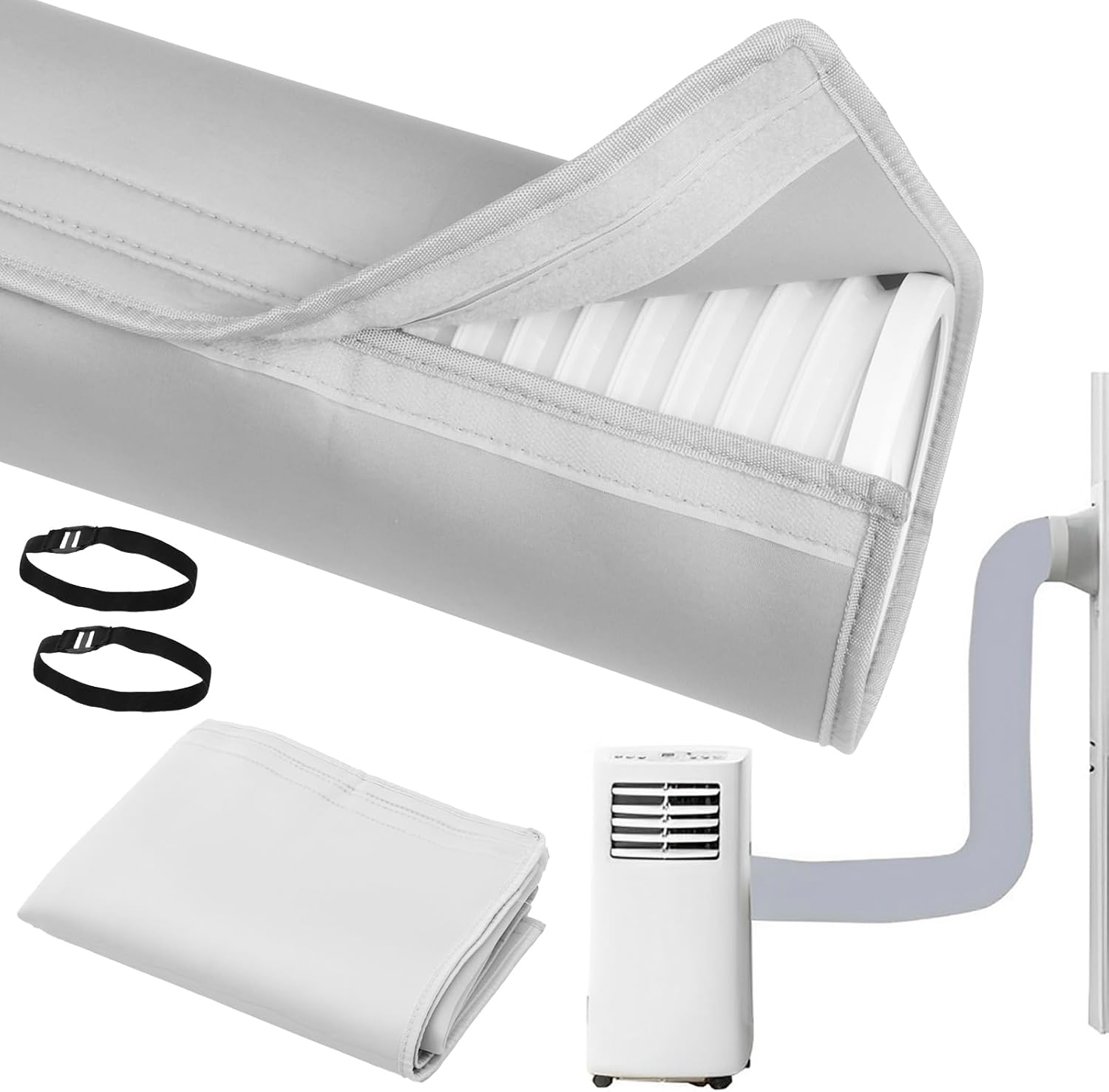 Air Conditioner Hose Protection Cover, Insulated Air Conditioner Hose Cover Wrap, Portable AC Hose Cover Washable Air Conditioner Duct Hose Vent Insulation Sleeve for Most 5" to 5.9" Exhaust image number 2