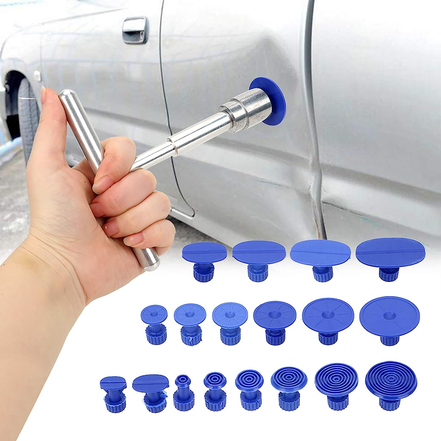 Bxuxjar Car Dent Puller Repair Tool - Car Dent Repair Kit Sheet Hail Pit Sagging Repair Tools Plastic Suction Cup Universal image number 1