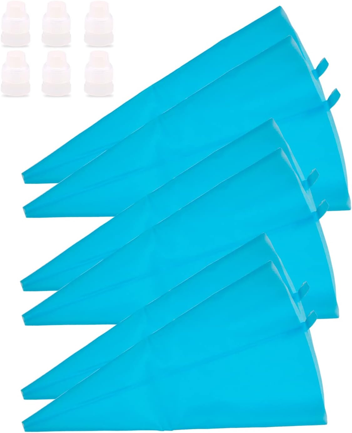 18 Inch Reusable Icing Bags 3-Pack Silicone Piping Bags, Large Pastry Bags Cake Decorating Icing Piping Bags, Baking Dessert Piping Bag with 3 Icing Couplers for Standard Tips, Blue