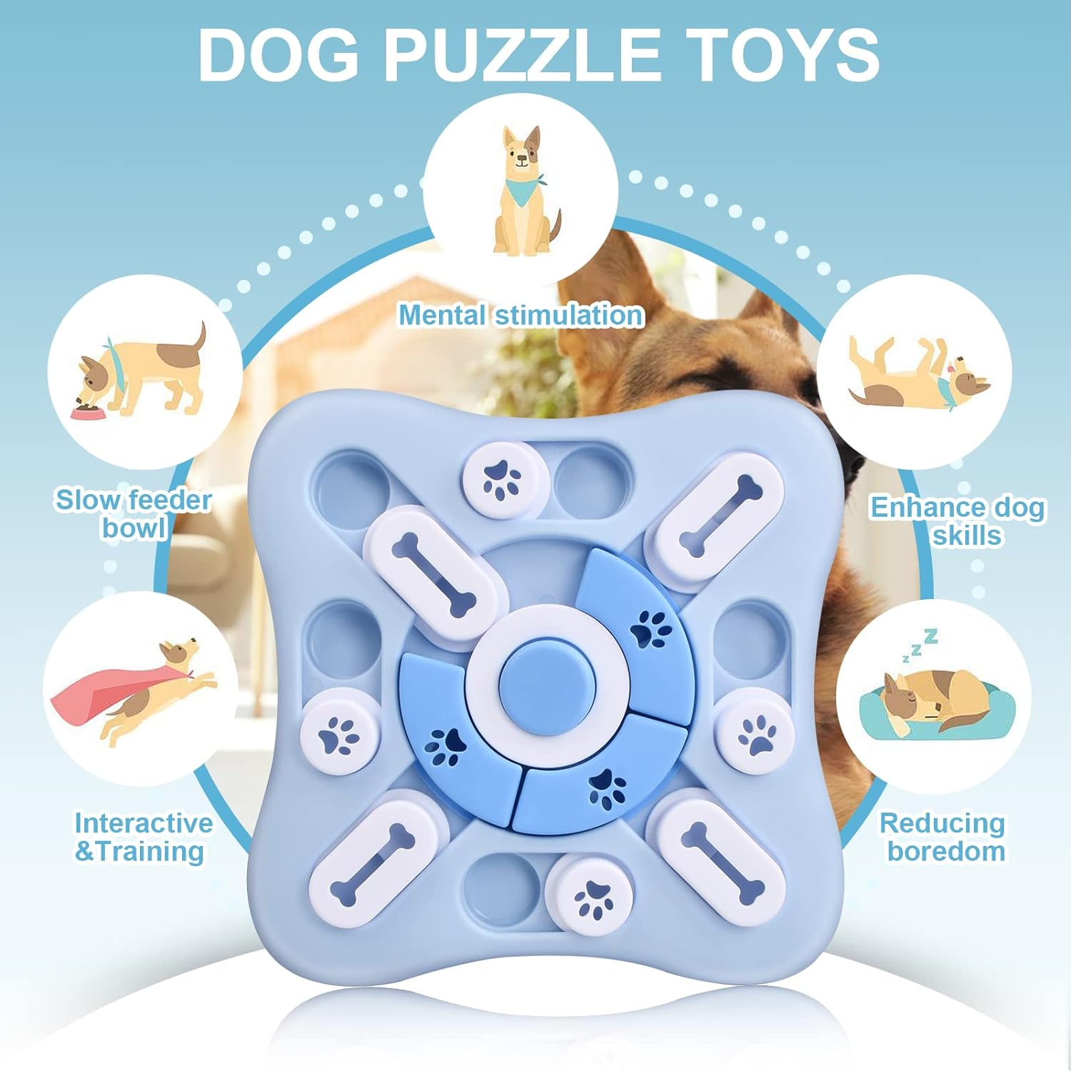 Dog Intelligence Toys, Dog Puzzle Toys, Interactive Dog Toys for IQ Training for Mental Stimulation, Dog Enrichment Toys with Squeak Design image number 5