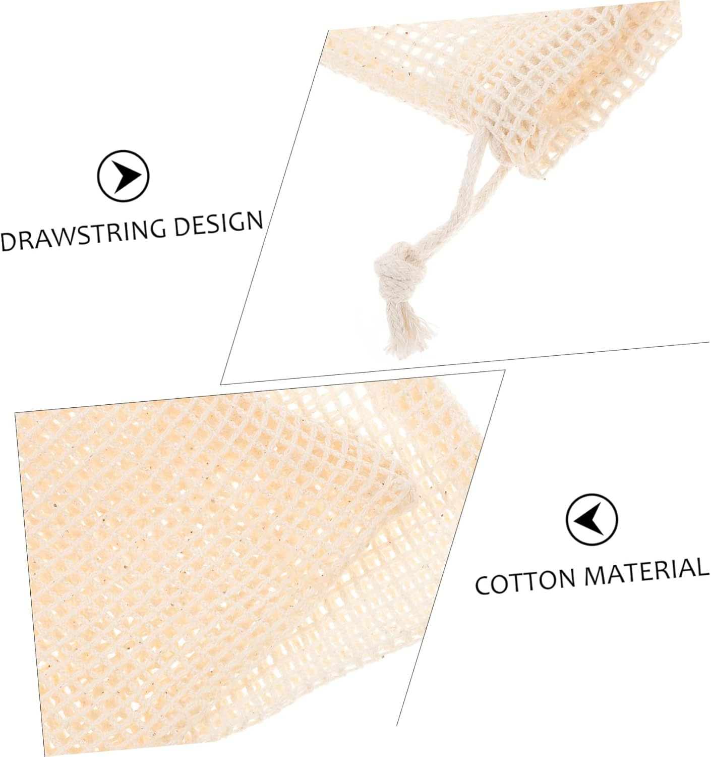 Soap Exfoliating Pouch 5Pcs Cotton Linen Bathing Soap Bags for Bathing Care and Skin Friendly Use image number 6