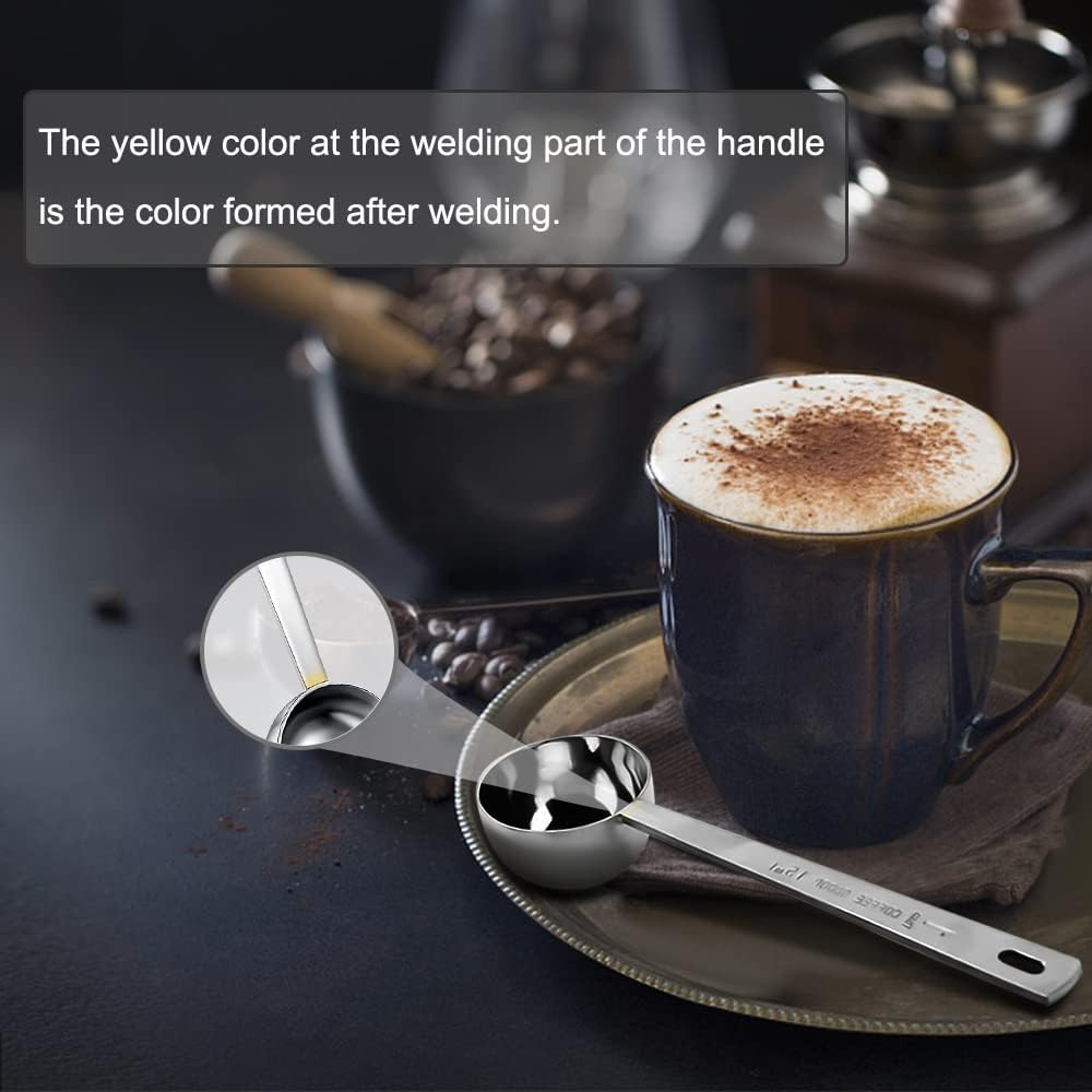 Coffee Scoop, Stainless Steel Coffee Spoons Set, 1 Tablespoon (15Ml) and 2 Tablespoons (30Ml) Measuring Spoon, Tablespoon Measure Spoon for Coffee, Milk Powder, Fruit Powder, 2 Pack (Long) image number 2
