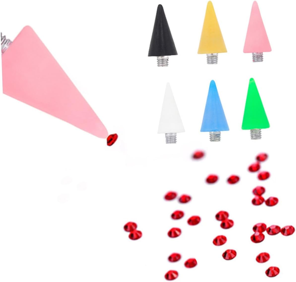 3Pcs Black Acrylic Dotting Pen Tips Nail Art Dotting Tools Replacement Heads for Manicure Rhinestones Picker Wax Head DIY Nail Care Accessories image number 2